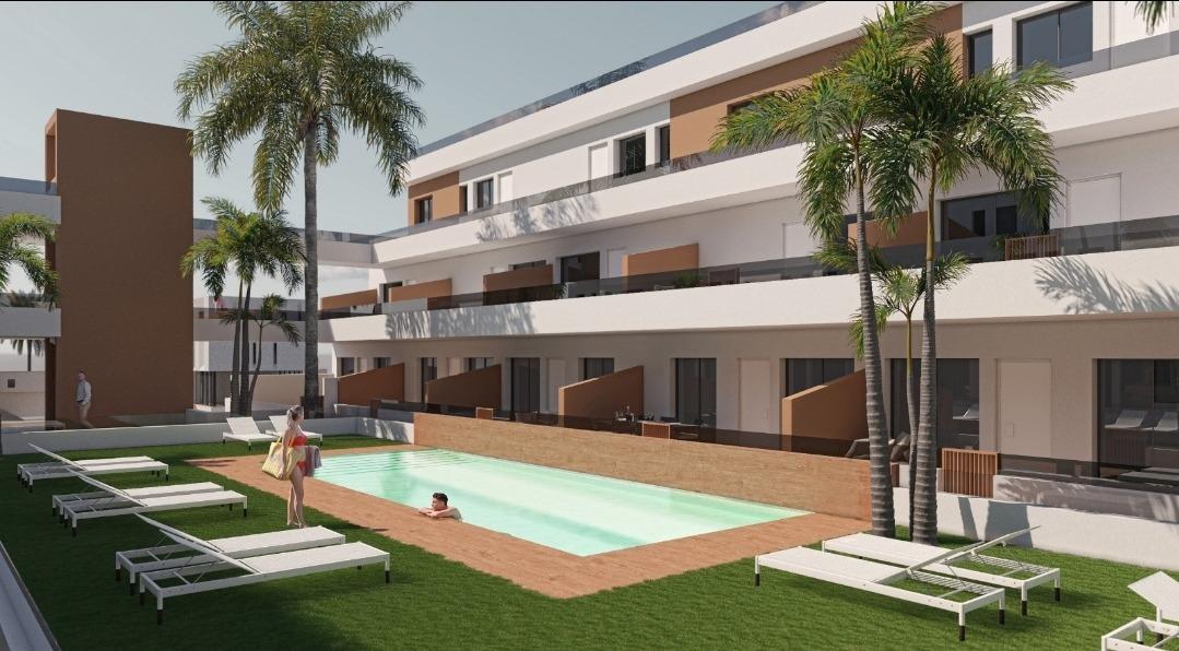 NEW BUILD RESIDENTIAL COMPLEX IN PILAR DE LA HORADADA

New Build residential of apartments and penthouses in Pilar de la Horadada.

Ground floor and middle floor apartments with large terraces and top floor penthouses with private solariums.

Modern properties with 2 and 3bedrooms, 2 bathrooms, open plan kitchen with spacious living room, fitted wardrobes. Each property has parking space and storage room.

Everything at your fingertips so that you can enjoy an excellent location.

Pilar de la Horadada is a typical Spanish village in the most southern part of the Costa Blanca.

The large main street has supermarkets, lots of shops, restaurants and bars and some lovely squares.

The beautiful beaches of Torre de la Horadada and Mil Palmeras with fine sand promenade is just 5 minutes away.

The airports of Corvera (Murcia) and Alicante are respectively 40 and 55 minutes away.
