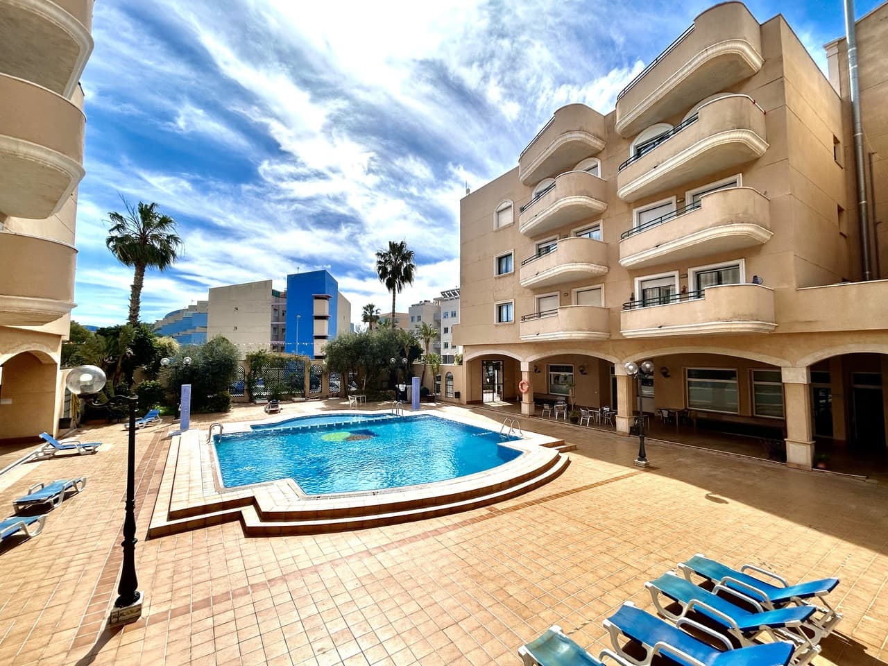 Perched on the top floor in the sought-after Aguamarina area of Cabo Roig, this beautifully presented 2-bedroom, 1-bathroom apartment offers the perfect blend of comfort, location, and lifestyle.Set within a well-maintained building right on the vibrant Cabo Roig strip, you’ll have restaurants, cafés, and amenities just moments from your doorstep, while still enjoying a მშვიდ and private living space above it all. The apartment is bright and airy, benefiting from its top-floor position, and has been carefully maintained, making it ready to move into or enjoy as a holiday retreat.Residents have access to a lovely communal pool and relaxing lounge area—ideal for soaking up the Mediterranean sun or unwinding with family and friends. Best of all, the stunning Cabo Roig beach is less than a 5-minute walk away, offering golden sands and crystal-clear waters whenever you desire.The property also includes a private parking space in the garage, adding convenience and security in this prime coastal location.Whether you’re looking for a permanent home, holiday getaway, or investment opportunity, this apartment delivers exceptional value in one of the Costa Blanca’s most desirable areas.