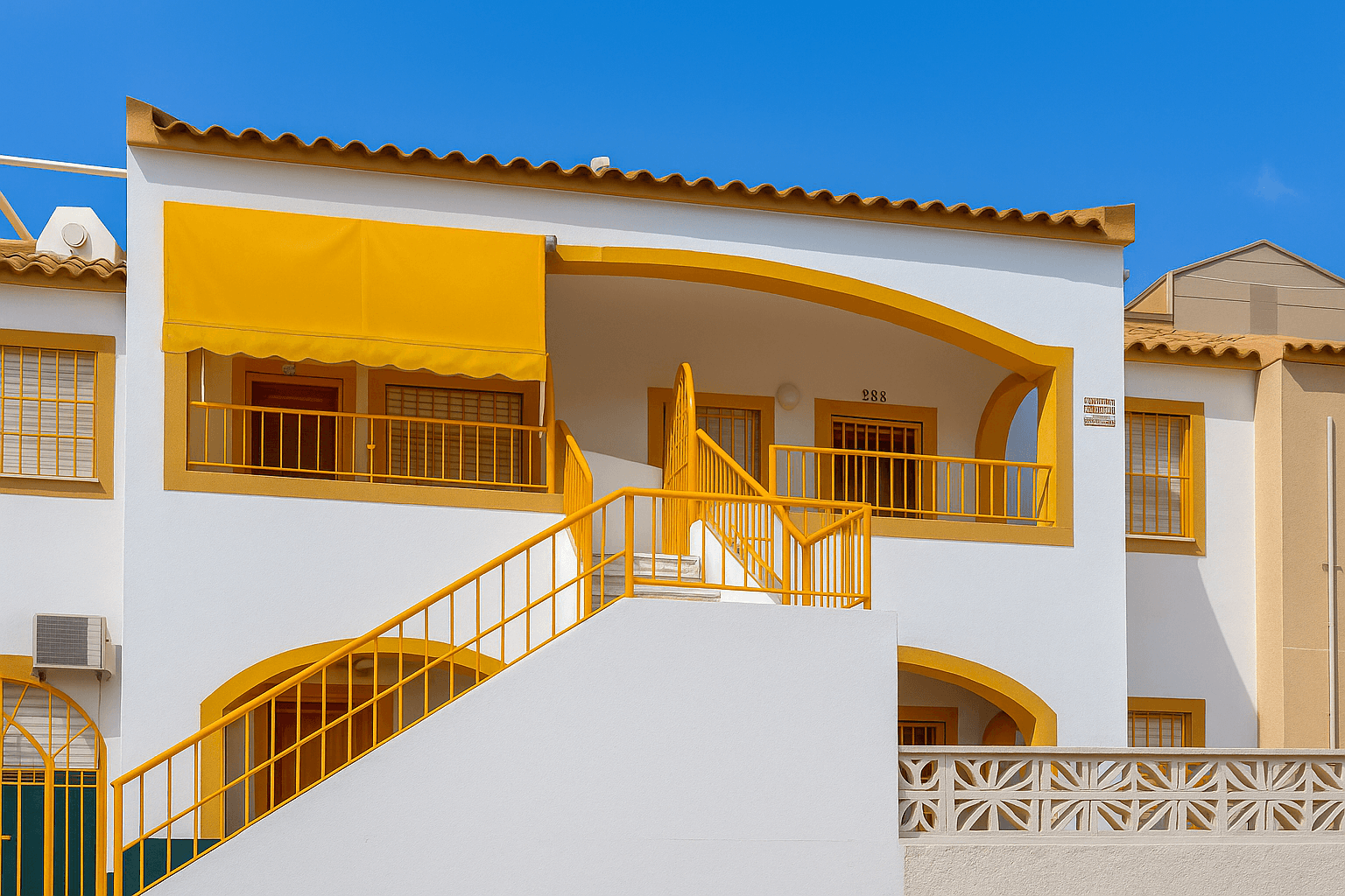 2-bed, 1-bath first-floor apartment in Torrevieja with private solarium.

Located in a quiet residential area, the property includes a bright living room with covered terrace, fitted kitchen, and access to a private rooftop solarium.

Freshly painted and move-in ready. Part of a gated community with communal pool.

7 km to La Mata and Los Locos beaches, under 15 km to La Finca and Villamartín golf, and 45 km to Alicante Airport.