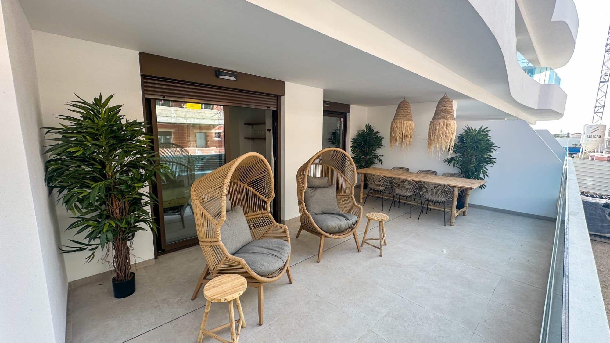 Modern ground-floor apartment in Playa Flamenca, Orihuela Costa, offering comfortable and convenient coastal living. The property features two spacious bedrooms and two bathrooms, ideal for both residents and guests. A bright open-plan kitchen connects seamlessly with the living and dining area, creating a welcoming and functional space.“The apartment is sold fully furnished, including stylish designer furniture and all white goods, exactly as presented in the photos, and has seaview from the balcony. The apartment benefits from air conditioning throughout, ensuring comfort all year round. Outside, residents can enjoy access to a well-maintained communal pool, perfect for relaxing or cooling off during warm days.Located close to all amenities, including shops, restaurants, and services, this property is perfectly positioned for both holiday use and permanent living, just a short distance from the beautiful beaches of Playa Flamenca.