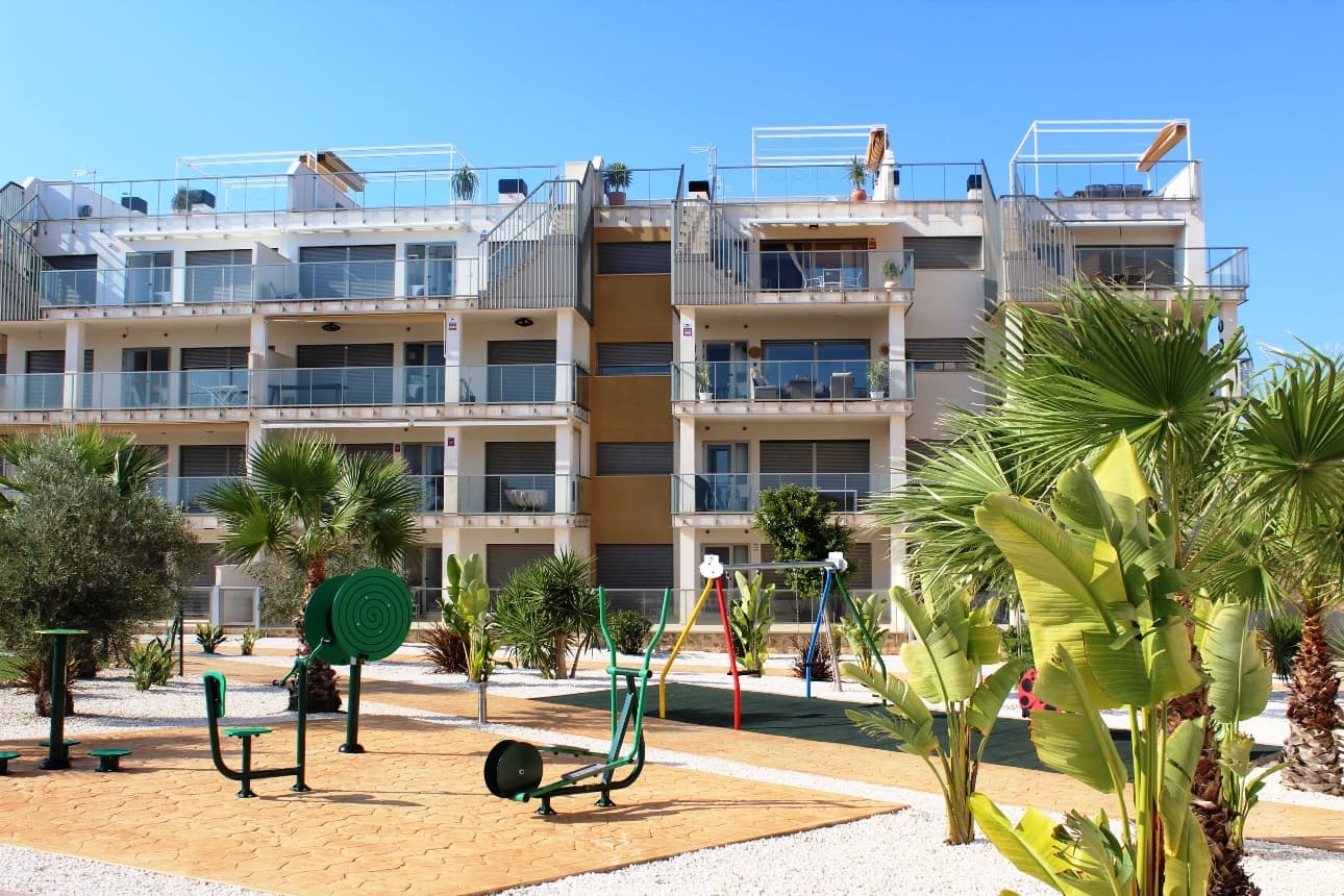 Experience modern Mediterranean living in this stunning 2-bedroom, luxury apartment ideally located in the heart of Villamartín, just moments from La Zenia Beach and the popular La Zenia Boulevard shopping centre in the luxurious gated development of Villamartin Gardens. Boasting large 21m2 south-facing terraces, this elegant home offers beautiful open views and all-day sunshine – perfect for relaxing or entertaining outdoors. Inside, you’ll find a spacious and bright living / dining room and a modern fully equipped kitchen, 2 spacious bedroom with built-in wardrobe, 2 fully fitted bathroom with walk in shower, LED lighting, and air conditioning throughout, ensuring year-round comfort and style.The apartment is set within a beautifully maintained community featuring three swimming pools (including one heated), a children’s pool and playground, with landscaped gardens for residents to enjoy.Additional benefits include a private parking space and storage room.Whether as a permanent residence, holiday home, or investment opportunity, this property combines luxury, location, and lifestyle on Spain’s sunny Costa Blanca South.Villamartín is one of the most sought-after residential areas on the Costa Blanca South, renowned for its exceptional services, leisure facilities, and relaxed Mediterranean lifestyle. For over 40 years, it has been a prime golf and tourist destination, centred around the prestigious Villamartín Golf Club, one of the finest courses in the region.This well-established area offers everything you would expect from a community of its calibre. The lively Villamartín Plaza provides a fantastic selection of restaurants, cafés, fashion boutiques, supermarkets, banks, and pharmacies, while families benefit from the nearby El Limonar International School, known for its high academic standards.Just a short drive away lies La Zenia Boulevard, the largest shopping centre in the Alicante province, and the stunning Blue Flag beaches of the Orihuela Costa, located only 3 km away. The area enjoys a cosmopolitan and international community and is celebrated for having one of the healthiest climates in the world.Golf enthusiasts are spoilt for choice with three additional courses — Las Ramblas, Campoamor, and Las Colinas — all close by. Beyond golf, Villamartín offers an abundance of activities for all ages, including water parks in Torrevieja and Ciudad Quesada, open-air markets, cinemas, and a variety of cultural and entertainment options.Conveniently located, Villamartín is approximately 50 minutes from both Alicante International Airport and Murcia Corvera Airport, making it easily accessible year-round.