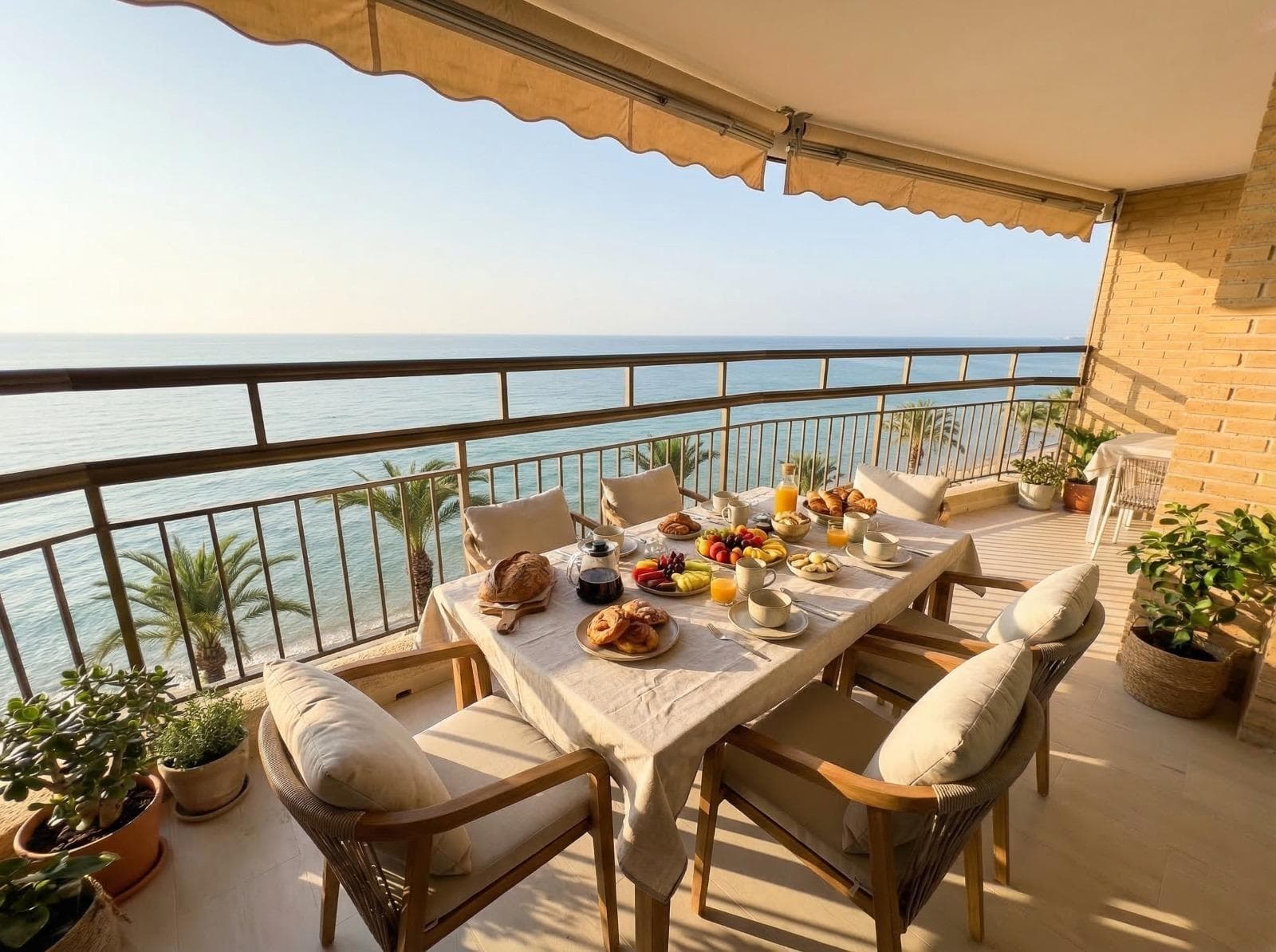 Откройте для себя эту великолепную трехкомнатную квартиру с двумя ванными комнатами, расположенную на самом берегу моря в Плайя-дель-Кура, Торревьеха. Эта уникальная недвижимость сочетает в себе превосходное местоположение, простор и аутентичный средиземноморский стиль жизни. Это исключительная возможность как для тех, кто ищет дом на берегу моря, так и для инвесторов, стремящихся к высокодоходной недвижимости в одном из самых востребованных районов Коста-Бланки. Эта квартира выделяется своим непревзойденным расположением, буквально в нескольких шагах от пляжа. Из квартиры вы можете наслаждаться шумом моря, морским бризом и видами, которые делают каждый день неповторимым. Квартира продается полностью меблированной, что позволяет вам въехать немедленно без каких-либо дополнительных вложений. Каждая комната спроектирована таким образом, чтобы обеспечить комфорт, функциональность и уютную атмосферу, идеально подходящую как для личного пользования, так и для сдачи в аренду. При входе в квартиру вы попадаете в просторную и светлую гостиную-столовую, которая становится сердцем дома. Это пространство выделяется своей просторностью и обилием естественного света, создавая теплую, элегантную и гостеприимную атмосферу. Из гостиной можно выйти на частную террасу с видом на море — одно из главных преимуществ этого объекта недвижимости. Это открытое пространство идеально подходит для наслаждения привилегированным расположением дома. Представьте себе завтрак с видом на Средиземное море, отдых с напитком на закате или просто созерцание моря, не выходя из дома. Терраса становится настоящей роскошью, местом, где можно отключиться от суеты и наслаждаться климатом Коста-Бланки круглый год. Полностью оборудованная кухня предлагает функциональное и комфортное пространство для повседневной жизни. Она оснащена мебелью и бытовой техникой, облегчающими приготовление пищи, а также имеет практичную планировку, позволяющую максимально эффективно использовать пространство. В квартире три просторные и светлые спальни, что делает ее идеальным домом для семей или тех, кому нужно дополнительное пространство. Главная спальня предлагает спокойную и комфортную атмосферу, идеально подходящую для отдыха, а две другие спальни могут использоваться как гостевые комнаты, детские комнаты или даже как кабинет. Две полностью оборудованные ванные комнаты обеспечивают дополнительное удобство, особенно в семейных домах или сдаваемых в аренду объектах недвижимости. Обе оборудованы всем необходимым для повседневного использования и имеют функциональную планировку. Одно из главных преимуществ этой недвижимости — её просторность, что редко встречается в домах на берегу моря. Наличие трёх спален и двух ванных комнат в этом месте — очень востребованная характеристика на рынке недвижимости. Расположение на пляже Плайя-дель-Кура, несомненно, является одним из главных преимуществ этой недвижимости. Это один из самых знаковых и популярных пляжей Торревьехи, известный своей оживлённой атмосферой, мелким песком и широким спектром услуг. В окрестностях вы найдёте множество ресторанов, кафе, баров, магазинов и предприятий сферы услуг, что позволит вам наслаждаться комфортным и динамичным образом жизни без необходимости в автомобиле. Набережная, расположенная прямо по соседству, является одним из самых популярных мест в городе, идеально подходящим для прогулок, занятий спортом или наслаждения местной кухней с видом на море. Торревьеха — город, который идеально сочетает в себе традиции и современность, предлагая отличное качество жизни благодаря своему климату, интернациональной атмосфере и широкому спектру развлечений. Благодаря более чем 300 солнечным дням в году, это идеальное место как для жизни, так и для инвестиций. Кроме того, здесь отличное транспортное сообщение: город находится примерно в 40 минутах от аэропорта Аликанте, что облегчает доступ для иностранных покупателей.