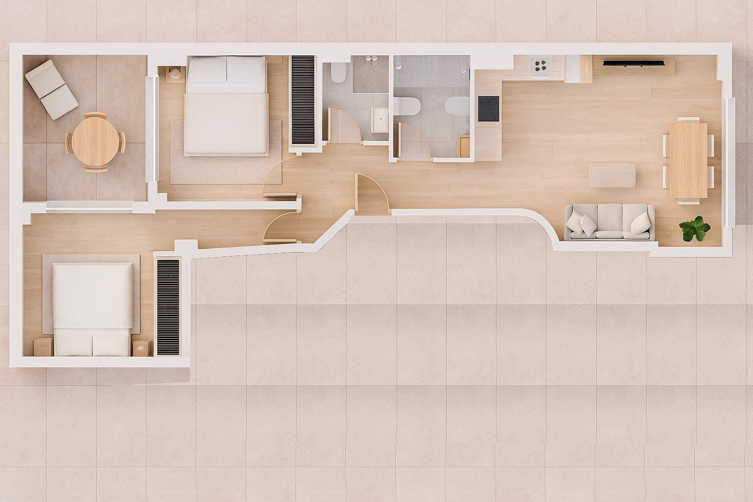 Bedrooms: 2, Bathrooms: 2, Apartment in Alicante, Alicante, Spain