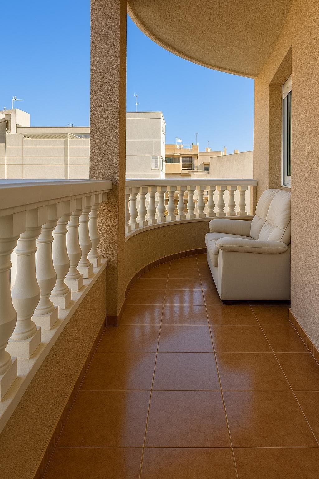 Discover this charming two-bedroom apartment in the central area of ​​Torrevieja, specifically in El Molino. With a constructed area of ​​almost 80 m² and a southwest orientation, this property is ideal for those looking to enjoy the Mediterranean climate. Its large terrace allows you to make the most of the outdoor space and creates a perfect environment for relaxing or entertaining. Located just 600 meters from the sea, you'll have easy access to the beautiful beaches that characterize the region. In addition, nearby amenities such as buses, shopping centers, and schools make your daily life easier. This property is in perfect condition: ready to move into without the need for additional renovations. Shall we schedule your visit?