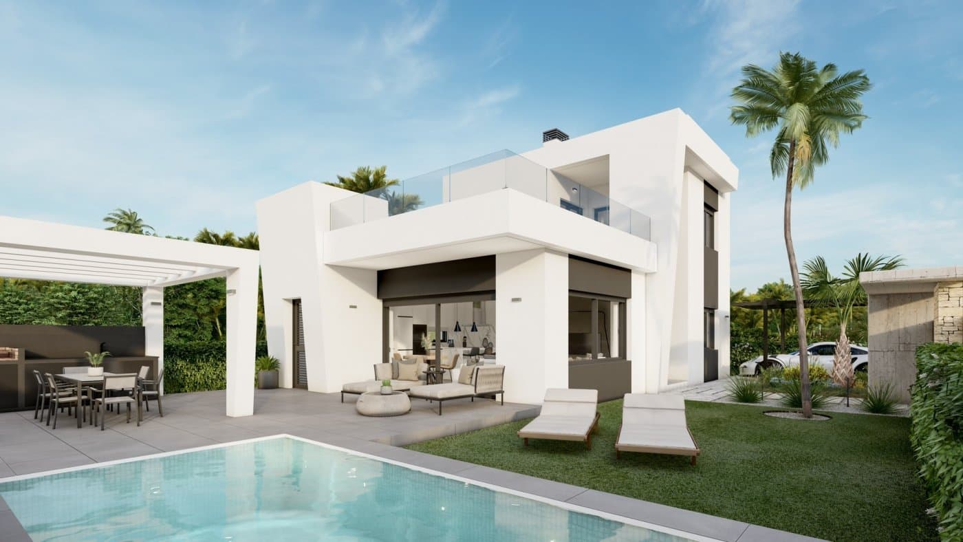 MEDITERRANEAN VILLA NEAR THE SEA

 Superb modern design villa situated in La Ciñuelica (Orihuela Costa), only 900 m from the sea and with easy access to all amenities within walking distance (restaurants, supermarkets, bus stop, pharmacy).

 With the city of Torrevieja, the hospital of Torrevieja and the Zenia Boulevard shopping centre only 3 km away, and the golf courses of Orihuela Costa just a short drive away, make this an ideal location to establish the centre of your holidays or to live all year round.

 Enjoy 300 days of sunshine a year with an average annual temperature of 20ºC..