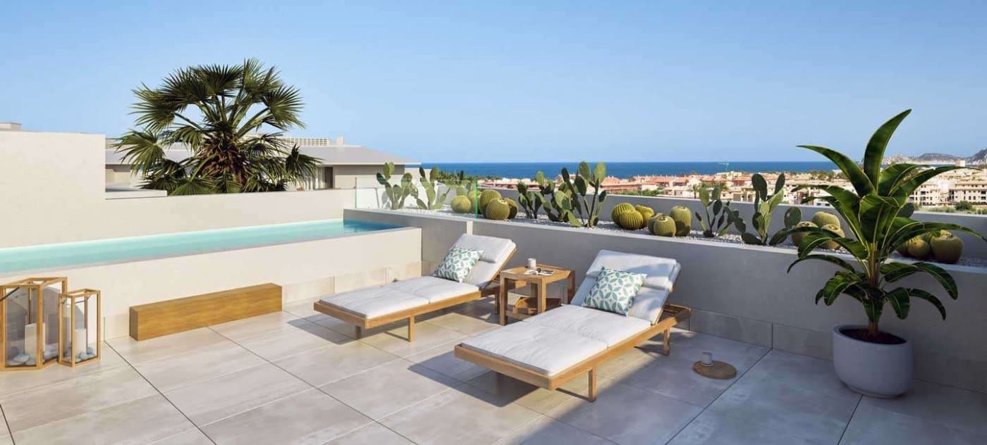 NEW RESIDENTIAL IN JAVEA 5 MINUTES FROM THE BEACH, THE PORT AND THE CENTER !!!

 New residential a few minutes from the beach that consists of 58 homes with 2, 3 and 4 bedrooms distributed on the ground floor with a garden, apartments with terraces on intermediate floors, penthouses and duplexes with large terraces. In addition, all homes will have a garage and storage room. The residential complex will have a swimming pool and a social club.

 You can configure different aspects in the distribution, finishes and extra options of your home. Adapt your new home to your tastes and preferences and create the environment you have always wanted.

 With interiors cared for in detail, the exterior of the house could not be less. Perfectly combining avant-garde trends and the timeless elegance of the most classic constructions, the beautiful aesthetic of the building lies in its façade through textures and colors integrated into its surroundings.

 Enjoying your new home in a magnificent location, with everything you need at your fingertips: restaurants, pharmacies, supermarkets, health centers, and the Molins De La Plana, a green lung in Jávea. In addition, in the vicinity of your new construction home you will find the Jávea bus station and the CV-734 road for easy access.