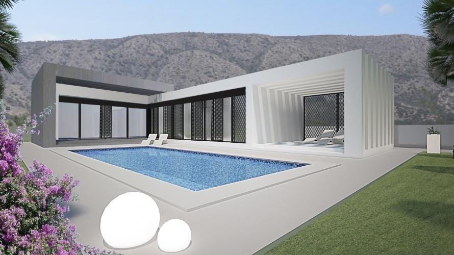 NYBYGG VILLA I PINOSO

 Nybygg luksusdesignet villa i Pinoso, provinsen Alicante.

 Luksus villa med 3 soverom og 2 bad med åpen kjøkkenløsning med spisestue, privat basseng og overbygd terrasse.

 Villaen har blitt designet med store vinduer for å tillate lyse rom og rom med åpen planløsning gir nyskapende ekstra plass.

 En utmerket byggekvalitet med moderne innredning, samt den imponerende beliggenheten en eksemplarisk infrastruktur med en uberørt panoramautsikt over fjell og daler fylt med mandel- og oliventrær og vingårder som produserer den lokale vinen, gjør dette området til en moderne oase av velvære , og naturen rundt er fantastisk i overflod.

 Du kan velge mellom alle fliser på kjøkken og bad og gulv, og til og med stilen på kjøkkenet ditt, slik at du gjør det og tilpasser designet internt kun for deg, Construction Company Architect vil samarbeide med deg og gi råd der det er nødvendig om alle endringer du ønsker å gjøre.

 Du kan øke størrelsen på denne VILLA hvis nødvendig, vi kan gi deg et estimat.

 Her kan du leve med frihet og ha alle daglige fasiliteter kun 10 minutters kjøring, du kan lukte duften av ville urter og slappe av i din egen Oasis of a Mediterranean Garden.

 Nybygde eiendommer med uvanlig design og utmerket kvalitet bygges i LAS COLINAS som ligger i en naturpark med fantastisk fantastisk utsikt til fjellene og mandelhager, men likevel gangavstand til den lokale Hamlet og kun 6 minutters kjøring til Pinoso nær landsbyen av Ubeda som ligger på den sørlige Costa Blanca.