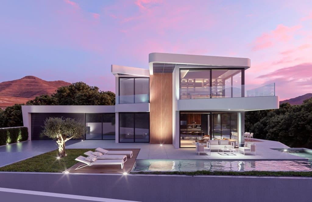 VILLA DE LUJO DE OBRA NUEVA EN ALTEA 

Villa de lujo de nueva construcción situada en Altea, la localidad más pintoresca de la Costa Blanca. Un auténtico tesoro del Mediterráneo que goza de una gran riqueza paisajística y de excelentes comunicaciones y servicios, con una amplia oferta de comercios, restaurantes, un campo de golf y un puerto deportivo.

En Altea se encuentran algunas de las calas y playas más bellas de la provincia, un magnífico puerto deportivo y una amplia oferta de servicios, comercios y restaurantes que hacen de esta zona un lugar excepcional para vivir.

La orientación de las estancias y la presencia de los grandes ventanales favorecen una convivencia permanente entre el interior y el exterior de la vivienda, permitiendo la fusión de los ambientes y formando parte de un único espacio visual.
La luz penetra a través de los grandes ventanales e invade cada rincón de la casa, dimensionada por la presencia de materiales blancos y translúcidos.

Sus más de 800 m2 de parcela permiten disfrutar de un gran jardín exterior con total privacidad y seguridad. Un privilegio cada vez más importante que se puede disfrutar en esta vivienda durante todas las estaciones del año.

La distribución de los espacios se organiza en torno a la terraza y la piscina, que actúan como verdadero corazón de la casa.
Cuenta con una distribución de estancias muy funcional, con un gran espacio común y tres amplios dormitorios que disponen de baño propio, y un excepcional vestidor en la habitación principal.

Todas las habitaciones tienen baño privado y acceso a las terrazas. En la habitación principal se encuentra un extraordinario vestidor de grandes dimensiones totalmente equipado y un baño de diseño funcional.

Instalación de aire acondicionado por conductos a través de falsos techos. Dos máquinas de frío y calor, una para la zona de día y otra para la zona de noche, según planos, marca Daikin, Mitsubishi o similar.

En la cocina, la madera natural, la porcelana de alta calidad y los revestimientos de perfecto acabado contribuyen a crear el máximo confort.
El equipamiento de la cocina incluye electrodomésticos de alta gama, piedra natural y muebles de primera calidad. Cocina de diseño con isla de Silestone, Granito o similar con instalación que incluye el fregadero y la placa de inducción.
Campana plana de 90 cm. en acero inoxidable de 1ª marca. Horno eléctrico BOSCH o similar.

Altea es uno de los pueblos con más encanto de la Costa Blanca. Además, ostenta el título oficial de Capital Cultural de la Comunidad Valenciana. 

Altea tiene una situación privilegiada tanto de mar y playa, como de montaña y río. 

Altea tiene más de 8 km de costa, alternando acantilados y pequeñas calas con tramos de playa en terreno llano. 

El aeropuerto de Alicante se encuentra a 50 minutos en coche y el de Valencia a 1,5 horas.