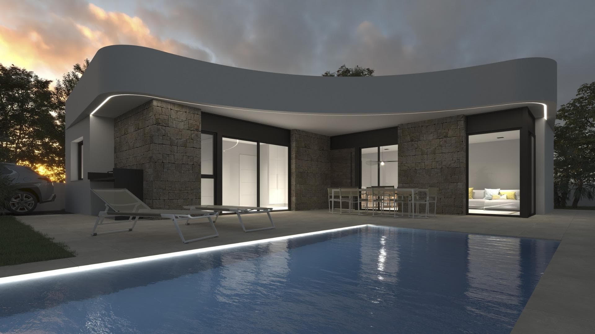 NEW BUILD VILLAS IN LOS MONTESINOS

New construction project located in La Herrada (Los Montesinos), in a privileged location close to the best beaches of Guardamar and with all the amenities offered by a large municipality such as Los Montesinos. 

This project has 32 villas, some semi-detached on 2 floors and others independent on a single floor, which are delivered with the best equipment, including solarium, bath screens, garden finished with artificial grass of the best quality, decorative gardening elements, and pre-installation for solar panels, electrical socket and door motor for vehicles.

Villa has 3 bedrooms, 3 bathrooms, open plan kitchen with lounge, fitted wardrobes, terrace.

The typical village of Los Montesinos is strategically located 10 minutes drive from the beaches and leisure of Torrevieja (with all the services of a big city: theatre, 2 hospitals, international schools, etc.), several golf courses and with easy access to the A7 motorway to reach Alicante airport in 20 minutes.

In the urbanization there are supermarkets and bars for the daily service, being a rural and quiet environment.

The climate of this area guarantees 300 days of sunshine a year with an average temperature of 20ºC, which together with the rich gastronomy and the cultural and sporting offer of its surroundings, make this area an ideal place to establish a second holiday home or a quiet place to live permanently.