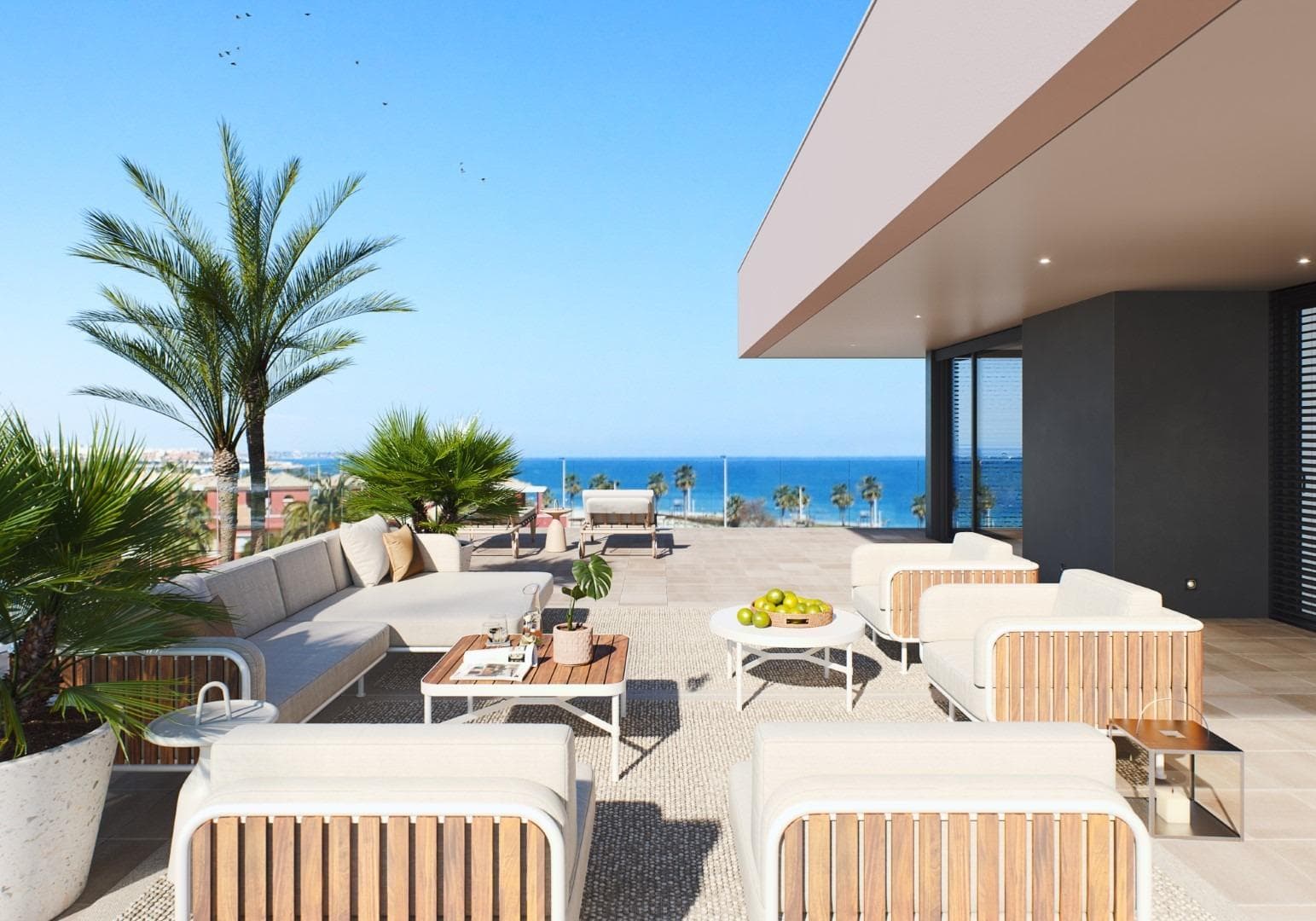 VILLA DE OBRA NUEVA EN TORRE DE LA HORADADA

Moderna villat de obra nueva cerca de la playa de Higuericas en Torre de la Horadada.

Villa consta de una parcela de 618 m², con 344 m² construidos.

Villa dispone de 5 dormitorios: dos de ellos con baño completo y vestidor. Cocina amueblada con materiales de primera calidad a elegir por el propietario, incluyendo electrodomésticos, siguiendo un concepto abierto con el comedor rodeado de grandes ventanales que proporcionan durante todo el día una agradable luminosidad y acceso directo a la piscina y zonas ajardinadas privadas totalmente terminadas.

Aire acondicionado (frío/calor) por conductos incluido. Cuidando hasta el más mínimo detalle en los acabados, utilizando materiales de la más alta calidad, diseño personalizado y lujo sin olvidar el máximo confort, conseguimos el disfrute de la vivienda tanto en verano como en el suave invierno, haciéndola habitable durante todo el año.

Además de una zona de garaje cubierto para 2 vehículos y aparcamiento para otro coche.

Villa situada a 100m de la playa de Higuericas, en Torre de la Horadada, un paraíso en todos los aspectos, donde podrá disfrutar de la inmensidad del Mar Mediterráneo, del paseo marítimo, de refrescantes baños en el mar, de deportes náuticos, vela, surf, snorkel y a tan solo 8 km de Lo Romero Golf, uno de los 21 campos de golf de la Costa Blanca.

A 5 minutos del puerto deportivo de La Torre de la Horadada y a 10 minutos de los puertos deportivos de San Pedro del Pinatar, y de los mejores restaurantes donde disfrutar de la mejor cocina mediterránea.

Sin olvidar la proximidad de la autopista AP7 que conecta nuestro residencial con dos aeropuertos con destinos internacionales, a 44 km de Corvera y a 75km de El Altet, Alicante.

La población más cercana a la zona donde se ubica la promoción es Pilar de la Horadada, a 1 km, una población tranquila con todo tipo de servicios, colegios, centros de salud, policía, farmacias, etc.

También hay dos zonas comerciales cercanas, el Centro Comercial Dos Mares en San Javier, a 5 minutos en coche y La Zenia Boulevard en Orihuela Costa, a 15 minutos en coche.