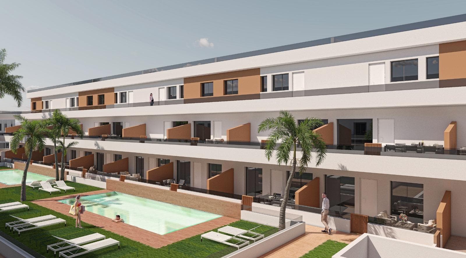 RESIDENCIAL DE OBRA NUEVA EN PILAR DE LA HORADADA&#13;&#13;Residencial de obra nueva de apartamentos y áticos en Pilar de la Horadada.&#13;&#13;Apartamentos en planta baja y media con amplias terrazas y áticos en planta alta con solarium privado.&#13;&#13;Viviendas modernas de 2 y 3 dormitorios, 2 baños, cocina americana con amplio salón, armarios empotrados. Cada vivienda dispone de plaza de garaje y trastero.&#13;&#13;Todo a tu alcance para que disfrutes de una excelente ubicación.&#13;&#13;Pilar de la Horadada es un típico pueblo español en la parte más meridional de la Costa Blanca.&#13;&#13;La gran calle principal tiene supermercados, muchas tiendas, restaurantes y bares y algunas plazas encantadoras.&#13;&#13;Las hermosas playas de Torre de la Horadada y Mil Palmeras con paseo marítimo de arena fina está a sólo 5 minutos.&#13;&#13;Los aeropuertos de Corvera (Murcia) y Alicante están respectivamente a 40 y 55 minutos.&#13;