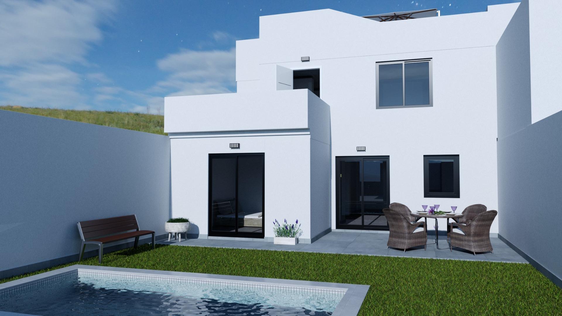 NEW BUILD DEVERLOPMENT IN LOS BELONES, LA MANGA MAR MENOR

New Build luxurious complex of 5 properties (3 townhouses and 2 villas) with private swimming pool, gated garage, interior patio, solarium with Summer kitchen and pre-installation for electric vehicle charging.

Each property has 4 bedrooms and 3 bathrooms, with a choice of 3 bigger bedrooms, designed with elegant and functional interiors, fully fitted kitchens, appliances included. 
The bedrooms include lined wardrobes with drawer units and also have pre-installation for ducted air conditioning.

Los Belones is a highly popular large village just a short drive from the famous La Manga Club and 1 km from sandy beaches of the warm Mar Menor and 3km to the beautiful Mediterranean sea.

The village is a thriving environment typically Spanish offering a great selection of tapas bars, restaurants and an abundance of amenities. Every Tuesday there is a weekly market which is very popular with locals and tourists.

Within a 20 minute drive to the historical port of Cartagena.

Airports: Murcia regional airport (Corvera) is 35 minute drive and Alicante airport 75 minute drive.
