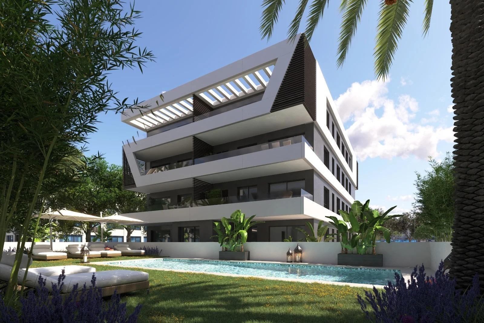 NEW BUILD RESIDENTIAL COMPLEX IN SAN JUAN DE ALICANTE&#13;&#13;New Build residential complex of 32 modern apartments and penthouses located in the Nou Nazareth area in San Juan de Alicante.&#13;&#13;It has large terraces, parking space, storage room, coworking area, gym, swimming pool and landscaped spaces to make your home a multipurpose and dynamic place.&#13;&#13;Its architecture, with attention to detail, combines functionality, design and the energy efficiency of an exclusive home.&#13;The elegant timelessness of its finishes and the luminosity provided by its large terrace give the home depth and continuity with the exterior, creating ample spaces for enjoyment.&#13;&#13;New Build residential is committed to sustainability by executing works that optimise consumption. All our homes offer a high energy rating so that, while you contribute to the care of the environment and the planet, you also benefit from great savings on your household bills.&#13;&#13;All properties have efficient air conditioning and air quality systems. LED lighting systems to ensure optimum consumption and duration. The toilets are low consumption, allowing significant water savings. The communal areas are supplied with energy from solar panels installed in the development.&#13;&#13;Residential complex is located in Nou Nazareth, one of the most sought-after areas in San Juan de Alicante. Just a few metres from the sea and surrounded by all services, you will be only 15 minutes from the centre of Alicante and its busy streets.&#13;&#13;The lifestyle you will find in this town is quiet and family-oriented, surrounded by beaches, sports facilities and entertainment venues. You can stroll along the seafront promenade and through the charming village, where the friendliness of its people will make you feel at home. Furthermore, it is located near the San Juan Hospital, the Miguel Hernández University and Alicante International Airport.&#13;All this while enjoying the idyllic climate of the Costa Blanca and the Mediterranean.&#13;