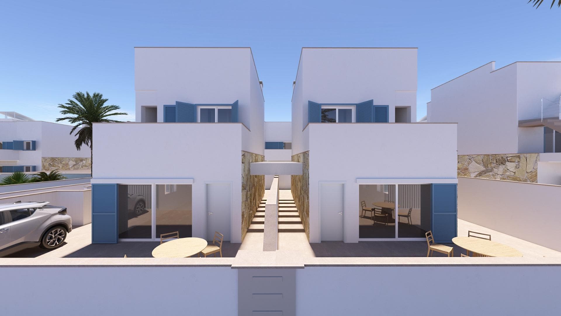 VILLA DE OBRA NUEVA EN TORRE DE LA HORADADA

Villa de obra nueva en complejo residencial con piscina comunitaria en Torre de la Horadada situado a 800m de la playa.

Villa dispone de 3 dormitorios, 2 baños, cocina americana con el salón, armarios empotrados, terraza, solarium privado, jardín y plaza de aparcamiento..

Torre de la Horadada se encuentra al sur de Alicante en una hermosa ubicación en la costa.

Las hermosas playas de Torre de la Horadada y Mil Palmeras tienen arena fina hermoso paseo marítimo.

Hay un montón de restaurantes, bares y tiendas, también deportes acuáticos, buceo y snorkel.

Está bien comunicado a sólo 40 minutos de los aeropuertos de Alicante y Murcias Corvera, con grandes centros comerciales y múltiples campos de golf a poca distancia.