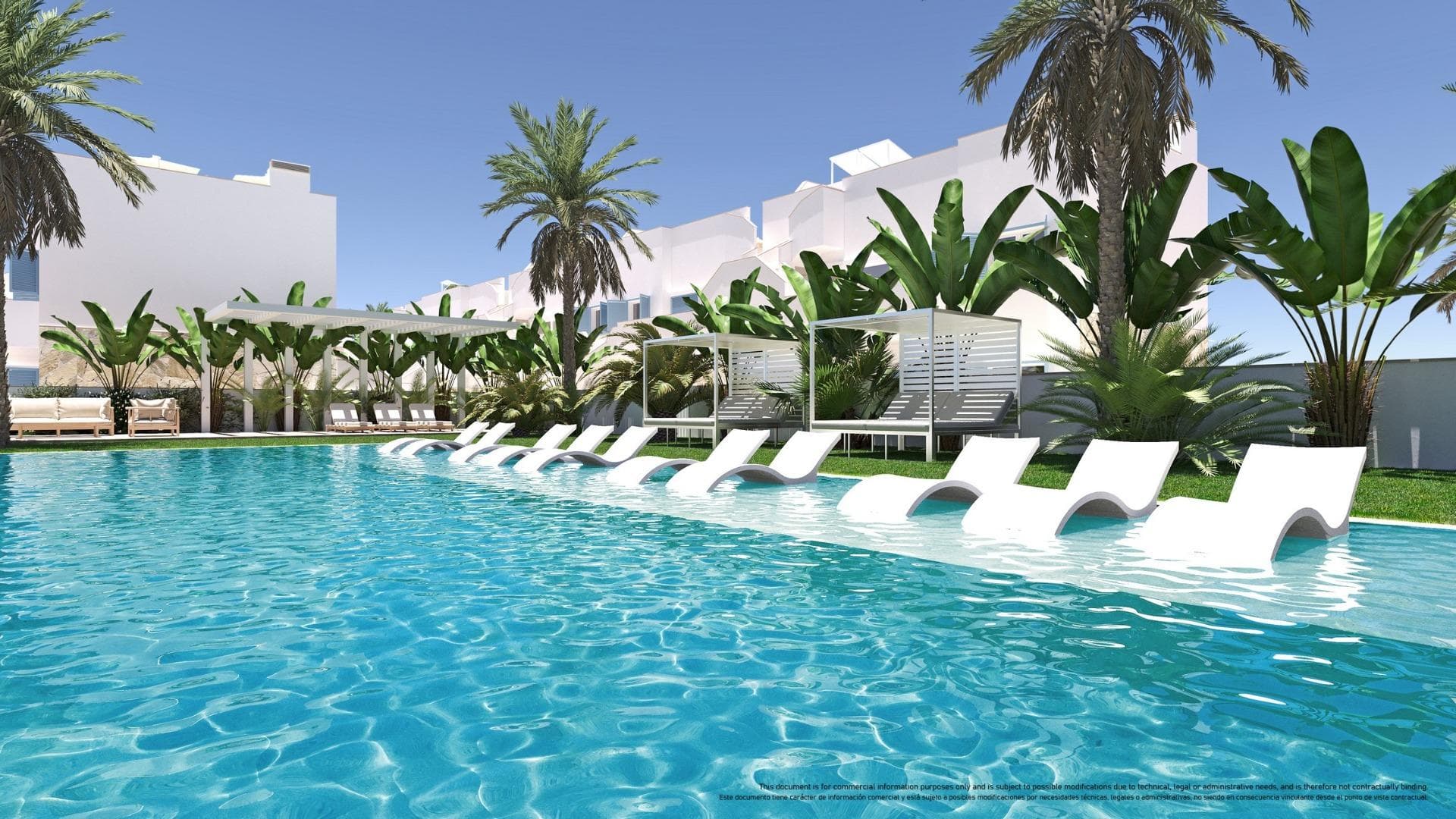 COMPLEJO RESIDENCIAL DE OBRA NUEVA EN TORRE DE LA HORADADA

Complejo residencial de obra nueva de bungalow apartamentos con piscina comunitaria en Torre de la Horadada situado a 800m de la playa.

Todas las propiedades tiene 3 dormitorios, 2 baños, cocina americana con el salón, armarios empotrados y terraza.
Todas las propiedades tienen jardines privados y plaza de aparcamiento. Además bungalows en la planta superior tiene solarium privado.

Torre de la Horadada se encuentra al sur de Alicante en una hermosa ubicación en la costa.

Las hermosas playas de Torre de la Horadada y Mil Palmeras tienen arena fina hermoso paseo marítimo.

Hay un montón de restaurantes, bares y tiendas, también deportes acuáticos, buceo y snorkel.

Está bien comunicado a sólo 40 minutos de los aeropuertos de Alicante y Murcias Corvera, con grandes centros comerciales y múltiples campos de golf a poca distancia.