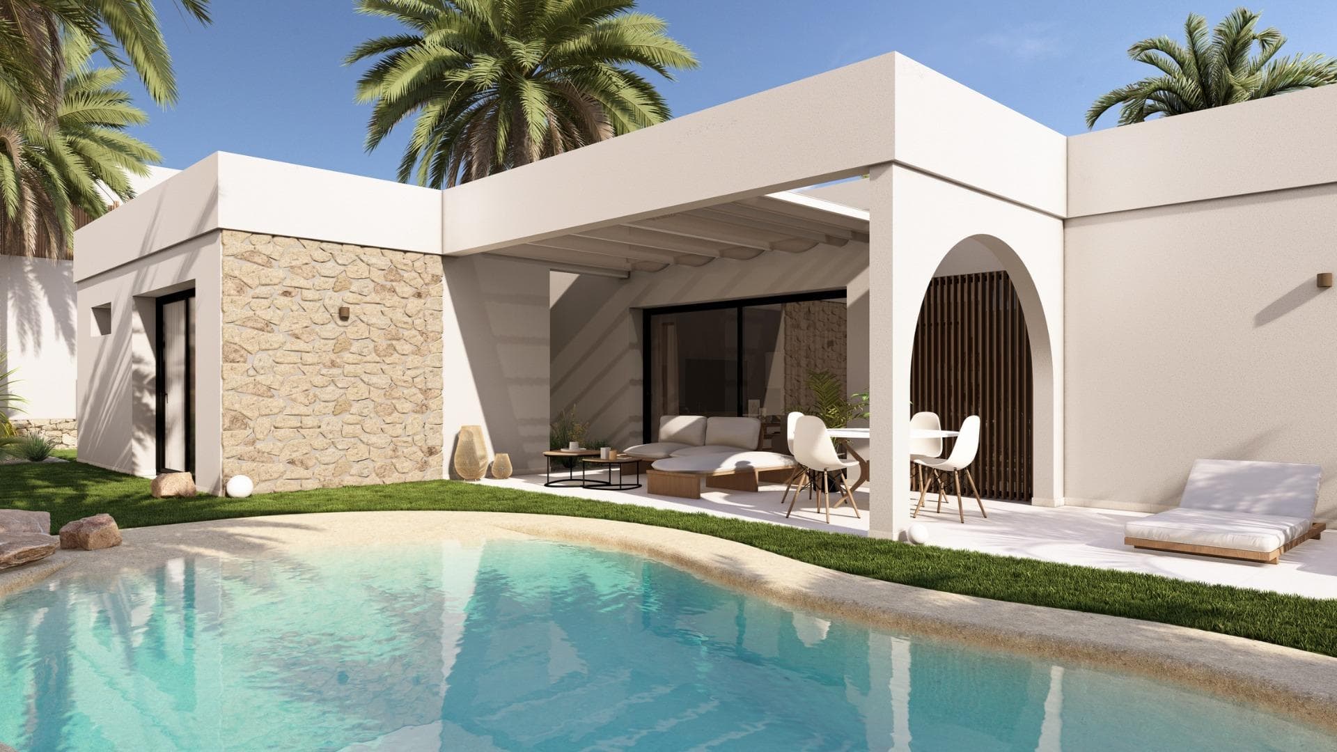 NYBYGDE VILLAER I ALTAONA GOLF RESORT, MURCIA

Nybygde boliger av vakre villaer i Altaona Golf resort, Murcia.

Nybygde villaer med åpen kjøkkenløsning, 3 soverom, 3 bad, gjestetoalett, terrasse, privat hage med basseng og parkeringsplass.

Funksjoner:
- Eiendommene har energisertifikat A.
- Kanalisert klimaanlegg med varmepumpe. I hele huset bortsett fra badene.
- Elektrisk gulvvarme i stuen og badene med individuell termostat per sone.
- Luftfornyelsessystem på kjøkken, bad, vaskerom og gjestetoalett.
- Kjøkkenet har avtrekksvifte og elektrisk induksjonstopp med 3 kokepunkter.
- Inkluderer LED-belysning i stuen, gangen og utvendig. Resten av rommene er forberedt for at den fremtidige eieren kan installere sin egen belysning.
- USB-kontakter i alle soverom.
- Elektronisk intercom for tilgang fra utsiden til den indre stien. Dørklokke ved inngangen til eiendommen.
- Hjemmeautomatiseringssystem med to smarte brytere.
- Privat anlagt hage med dryppvanningssystem og basseng.
- Utvendig inngjerding av urbanisasjonen.
- Porter for tilgang til kjøretøy til urbanisasjonen: Skyveport i metall med fjernstyrt åpningssystem

Bolig som ligger i Altaona Golf bare 15 minutter med bil fra sentrum av Murcia hovedstad og 20 minutter fra strendene, kan du nyte roen og sikkerheten som tilbys av golfbanen som har 18 hull og komforten til å bo nær alle tjenester.
Murcias flyplass Corvera ligger bare 15 minutters kjøretur unna.