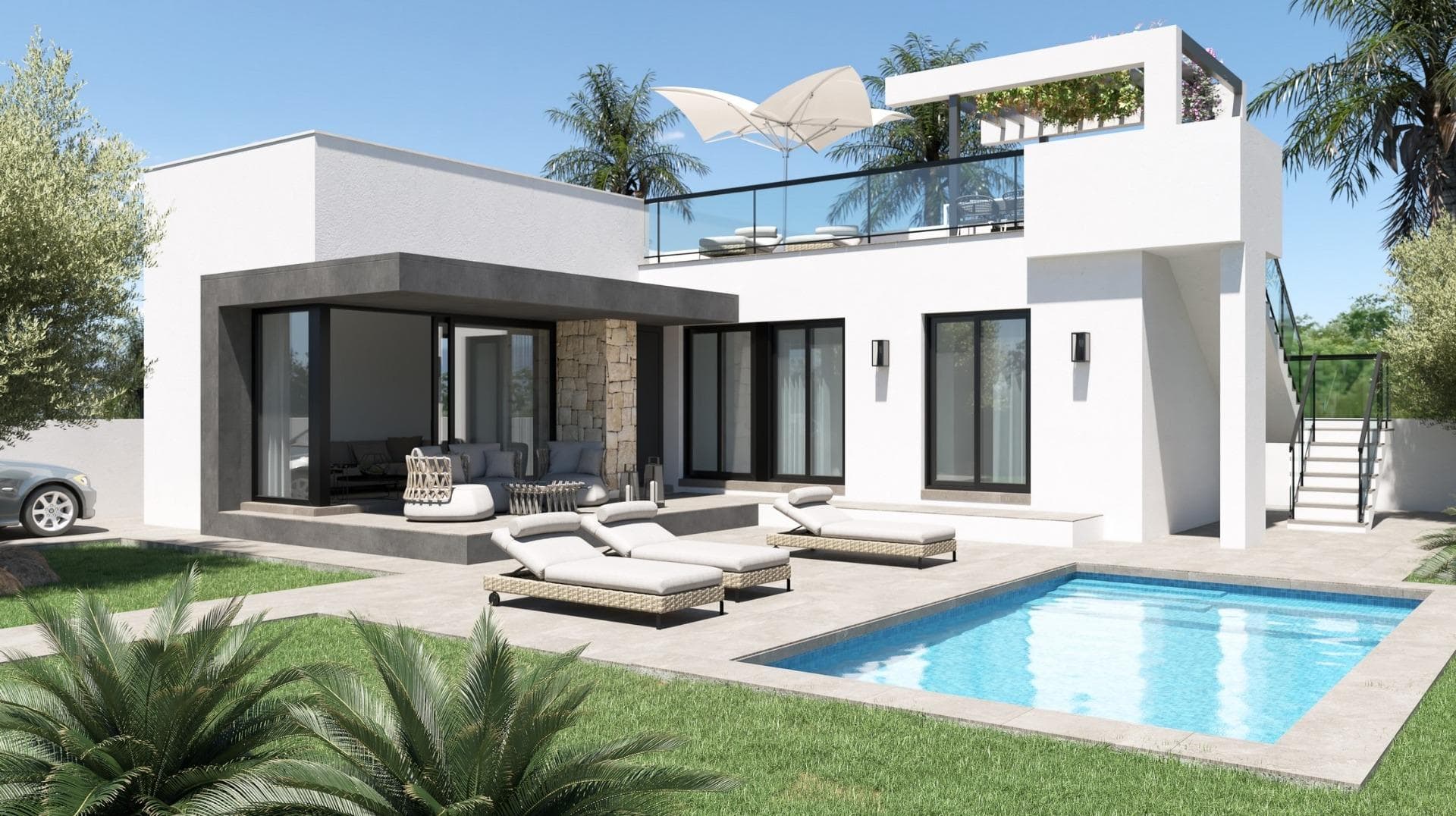 VILLAS PAREADAS DE OBRA NUEVA EN ELS POBLETS

Promoción de obra nueva contará con 4 magníficas viviendas con jardín, aparcamiento privado y posibilidad de piscina privada. En una ubicación inmejorable junto al casco urbano, centro comercial y todo tipo de servicios, se construirán viviendas de tres dormitorios y dos baños con jardín y solarium.

Las villas pareadas de obra nueva se distribuyen en 1 planta y disponen de 3 dormitorios, 2 baños, cocina americana con salón, armarios empotrados, jardín privado con plaza de aparcamiento, solarium privado.
Una opción para una piscina privada a un costo adicional.

Características:
-Armarios empotrados forrados, distribuidos con barra de colgar, cajoneras e iluminación interior LED. 
-Instalación de iluminación LED lineal en toda la vivienda. 
-Instalación de aire acondicionado por conductos en salón y dormitorios. 
-Cargadores USB en dormitorios. 
-Instalación de placas fotovoltaicas individuales sin batería en cubierta según normativa. 
-Preinstalación de cargador de coche eléctrico. 
-Estructura de hormigón armado.
-Fachada con acabado monocapa. 
-Carpintería exterior de PVC con rotura de puente térmico, doble acristalamiento con cámara de aire tipo ¨Climalit¨ y baja emisividad. 
-Puerta de entrada blindada. 
-Suelo interior porcelánico o similar, el rodapié será lacado a juego con la carpintería interior. 
-Paredes verticales de baños y aseos en porcelánico o similar. 
-Paredes acabadas en pintura plástica lisa. 
-Cocina con armarios altos y bajos, encimera de Silestone o similar equipada con placa de inducción con sistema de ventilación integrado y horno eléctrico. 
-Sanitarios suspendidos de porcelana vitrificada con cisterna empotrada. 
-Platos de ducha de resina, con mamparas de ducha incluidas. 
- Lavabo con mueble y espejo con iluminación LED incorporada en todos los baños y aseos. 
-Grifos mezcladores. 
-Puertas interiores lacadas en blanco. 

Els Poblets está situado entre Alicante y Valencia, a 1 hora de cualquiera de los dos aeropuertos.

Els Poblets se encuentra en una llanura formada por suelos aluviales del río Girona. Abarca cerca de 1 km de costa en el Mediterráneo y contiene la playa de la Almadrava.

Limitando con Denia y El Verger hay 24 km de impresionantes playas con BANDERA AZUL para elegir.

La ciudad y la playa son alrededor de 1 km entre sí, aunque muchas ciudades costeras españolas están cerradas en el invierno, Els Poblets está abierto todo el año con todos los servicios tales como, bares, bancos, tiendas, restaurantes, supermercados, peluquerías y es un pueblo acogedor con nacionalidades mixtas, principalmente españoles con algunos ex pats.