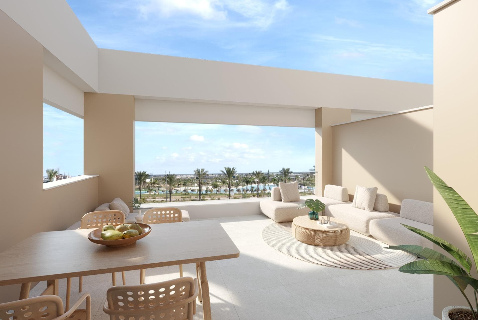 COMPLEJO RESIDENCIAL DE OBRA NUEVA EN URBANIZACION PRIVADA EN LA PROVINCIA DE MURCIA

Complejo residencial de apartamentos de nueva construcción en urbanización privada con seguridad 24h.

Preciosas viviendas de 1, 2 y 3 dormitorios y 1 o 2 baños, cocina americana con amplio salón, armarios empotrados, terrazas con vistas a las zonas verdes de este gran resort de lujo.

El complejo cuenta con piscina comunitaria y todas las viviendas disponen de plaza de aparcamiento y trastero.

Situado en un complejo cerrado privado, con una entrada de acceso principal y seguridad las 24 horas. El complejo está diseñado entorno a una impresionante zona verde de 126.000 m2.

Cuenta con senderos para caminar y montar en bicicleta, instalaciones deportivas, pistas de paddle y tenis, un campo de mini-golf, jardines, parques para perros, zonas de ocio, clubhouse.... También en la zona central se encuentra la joya del complejo, un lago artificial de aguas cristalinas de casi 17.000m2 de superficie acuática, rodeado de playas de arena blanca y palmeras, trayendo un trozo del Caribe a la Región de Murcia.

Hay 2 islas en el lago, una de ellas tiene su propio bar, también hay "Chiringuitos de playa" repartidos por el lago.

El complejo está estratégicamente situado a menos de 4 km de la playa y de la localidad de Los Alcázares, donde se pueden practicar diversos deportes náuticos, rodeado de varios campos de golf, de la ciudad de Cartagena a menos de 15 minutos en coche y a 22 km del aeropuerto de Murcia, teniendo por tanto una amplia oferta cultural, gastronómica y deportiva a su alcance.
