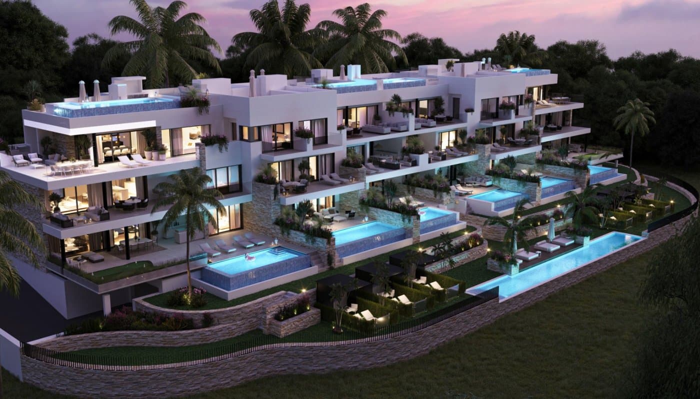 NEW BUILD RESIDENTIAL IN LAS COLINAS GOLF

 New Build development of luxury apartments on Las Colinas Golf &amp; Country Club. 
 Beautiful 2 and 3 bedrooms apartments and penthouses. 

 All ground floor apartments and penthouses have private swimming pools. 

 3 bedroom apartments have double parking in the basement and a build-in wine room.

 All bedrooms and the living room you have direct access to the south facing terrace. 

 The open kitchen, dining area and living room benefits from the natural light from the big windows to the terraces overlooking the communal area and the green surroundings. 

 Included in the apartment comes a parking space and private storage room in the basement. 

 In the heart of the Costa Blanca South we find a leafy valley of 330 hectares between hills, very close to the sea and with a magnificent championship golf course that crosses it. This unique urban development is described as ecological due to the low intensity of housing it has built. 

 The success of this ecological urban development project lies in a total integration of the buildings in the natural environment. If you are looking for a corner in Spain to disconnect and find that privacy, in Las Colinas Golf &amp; Country Club you will find the ideal place to escape. You will enjoy 200,000 square meters of beautiful Mediterranean landscapes and you will be able to make scenic walks through the lush indigenous, native flora and the extensive fields of orange and lemon groves.

 Complex located 40 minutes from Alicante airport and 1 hour Murcia - Corvera airport.