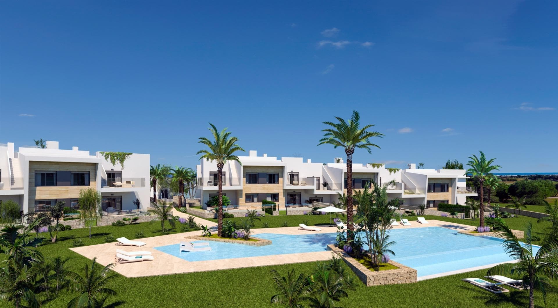 RESIDENCIAL DE OBRA NUEVA EN PILAR DE LA HORADADA JUNTO AL CAMPO DE GOLF 

El residencial de obra nueva es el lugar perfecto para disfrutar del estilo de vida mediterráneo junto al golf.
Un exclusivo complejo residencial de apartamentos, todos con terraza, en planta baja más jardín y áticos más solarium, diseñados para ofrecer el máximo espacio, luz y confort. 
Además, las viviendas dispondrán de plaza de aparcamiento, piscina comunitaria y zona ajardinada.

La sofisticada y moderna arquitectura utilizada, así como su cuidada selección de calidades, hacen de nuestras viviendas proyectos únicos, dirigidos a clientes exigentes, que buscan una buena inversión y calidad de vida.

Lo Romero Golf Resort está situado en una zona privilegiada del municipio de Pilar de la Horadada (Alicante), en el corazón de la Costa Blanca. 
El campo de golf de 18 hoyos se encuentra cerca de hermosas playas de aguas cristalinas y está perfectamente comunicado por carretera con las ciudades de Alicante y Murcia, así como los aeropuertos de Corvera (Murcia) y Alicante se encuentran a 40 y 55 minutos respectivamente.

Pilar de la Horadada es un típico pueblo español en la parte más meridional de la Costa Blanca.

La gran calle principal tiene supermercados, muchas tiendas, restaurantes y bares y algunas plazas encantadoras.

Las hermosas playas de Torre de la Horadada y Mil Palmeras con paseo marítimo de arena fina está a sólo 5 minutos.