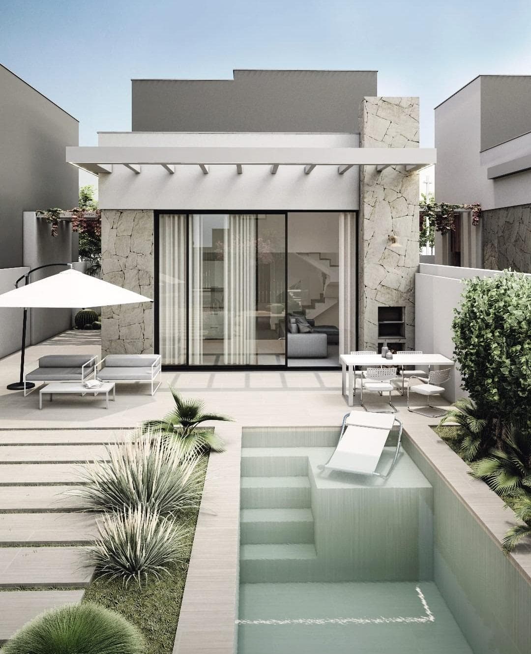 VILLAS DE OBRA NUEVA EN SAN JUAN DE LOS TERREROS

La arquitectura contemporánea e innovadora de las villas modernas llega para crear un complejo residencial situado en la localidad de San Juan de los Terreros en Pulpí, Almería, en el sur de España.
Estas cuidadas viviendas y complejo residencial combinan un excepcional nivel de diseño y calidad con los más altos estándares de sostenibilidad y bienestar. Viviendas meticulosamente diseñadas por el equipo técnico de arquitectos, para que la luz, la amplitud y la orientación doten a cada vivienda y parcela de un carácter especial. Espacios únicos que abren la puerta a un nuevo estilo de vida para disfrutar.

La cimentación y estructura de las viviendas están resueltas con hormigón armado y bajo garantía decenal. 
Fachadas diseñadas para reducir la demanda energética de la vivienda, combinadas con diversos materiales para conseguir una estética coherente en cuanto a composición y color como se refleja en la infografía.
Amplias terrazas dotadas de sólidos antepechos para proporcionar seguridad en las barandillas de las terrazas, otorgando amplitud y luminosidad. 
Los cerramientos exteriores de la parcela se tratarán con los mismos materiales utilizados en la vivienda, garantizando la integración en el conjunto residencial.
Cubiertas planas ventiladas y aisladas sobre forjados, con diferentes acabados según su ubicación y uso. 
La puerta de entrada a la vivienda será blindada. Las puertas del dormitorio principal, baños secundarios y aseos incluirán cerraduras. 
La carpintería exterior constará de ventanas y balconeras de Aluminio lacado 
con persianas enrollables de lamas de aluminio, motorizadas en salones. 
Sistema de video portero, que garantiza el control de acceso individual para cada una de las viviendas. 
Los cuartos de baño estarán equipados con lavabo, inodoro y ducha, y los aseos dispondrán de inodoro y lavabo. 
Los baños cuentan con sanitarios de diseño moderno, de porcelana vitrificada acabada en blanco, de la marca Roca y modelo Gap, con grifería monomando cromada o negro mate a elegir. 
Las mamparas de ducha irán fijadas con cristal templado de 8mm con una longitud de 80cm. 
Cada preinstalación está diseñada para un sistema de hasta 10 paneles, que pueden instalarse con un inversor solar conectado a la red eléctrica de la vivienda para minimizar el consumo eléctrico. 
Estos paneles se integrarán en el tejado, en la zona de instalación, ocultos desde el exterior de la vivienda.
La entrada de aire a las viviendas se asegurará mediante la incorporación de un sistema de microventilación en las ventanas de salones y dormitorios. 
Salida de humos independiente para campana extractora de cocina.
Preinstalación de domótica en la vivienda con preparación para una futura instalación de domótica para control de climatización y calefacción de habitaciones, persianas y posibles sistemas de alarma de intrusión. 
Preinstalación de videovigilancia en la zona de aparcamiento y zonas interiores de la parcela.
Cada vivienda dispondrá de una cocina totalmente instalada y acabada en color blanco mate, según diseño, con sistema GOLA. 
Los armarios interiores serán blancos, con puertas abatibles y cajones con freno bajo placa vitrocerámica, listos para instalar electrodomésticos vistos. Los electrodomésticos no están incluidos. 
Los dormitorios con armarios empotrados se entregarán con puertas correderas en color blanco mate.
Estas viviendas se caracterizarán por su eficiencia y ahorro energéticos, así como por su baja contaminación. 
Están diseñadas con un enfoque de mayor eficiencia para un menor consumo energético, promoviendo un uso racional de la energía a la vez que se cuida el medio ambiente, la calidad y el confort climático dentro de la vivienda. 
Los vidrios de baja emisividad evitan la pérdida de calor hacia el exterior, lo que se traduce en un ahorro económico al retener el calor en la vivienda durante el invierno y evitar la entrada de calor durante el verano. 
Los sistemas de climatización y agua caliente sanitaria están diseñados con sistemas individuales para maximizar el consumo y la eficiencia de cada vivienda.

San Juan de los Terreros es una pedanía costera perteneciente al municipio de Pulpí. Es conocida por sus magníficas playas, las últimas de Andalucía. Frente a la costa de San Juan de los Terreros se encuentran dos pequeños islotes de naturaleza volcánica que forman el Monumento Natural de Isla de Terreros-Isla Negra. El monumento más característico de la localidad es el Castillo de San Juan de los Terreros, construido en 1764 sobre un promontorio desde el que, en días despejados, se divisa gran parte de las costas de Almería y Murcia. Integrado en la tranquilidad y belleza de su propia naturaleza, bañado por playas y calas de aguas cristalinas, clasificadas entre las mejores de España. Rodeado de paisajes naturales protegidos que nos llenan de calma y a la vez, nos recargan de energía, gracias a una vibrante oferta gastronómica, social y deportiva. Restaurantes exclusivos, clubes deportivos y, por supuesto, excelentes campos de golf con vistas al mar como Aguilón Golf. Un destino perfecto para disfrutar en familia durante todo el año.