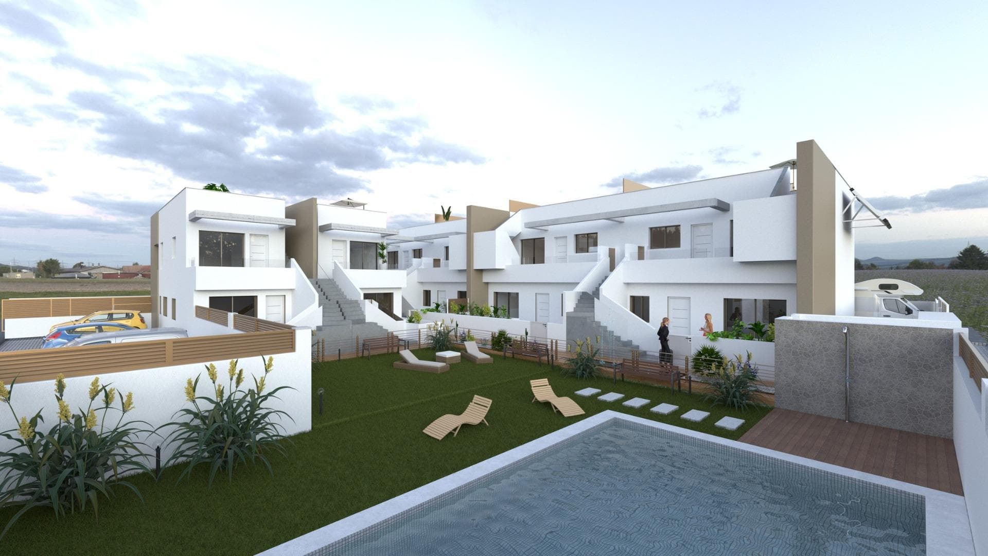 NYBYGDE BUNGALOWER I PILAR DE LA HORADADA

Nybyggede bungalower med en uslåelig beliggenhet i sentrum av Pilar de la Horadada. Et område som tilbyr alle nødvendige tjenester og fasiliteter, for eksempel supermarkeder. I tillegg gjør nærheten til stranden det til et ideelt alternativ for fritid og sommerferier.

Dette boligkomplekset kjennetegnes av sine 12 bungalowleiligheter, som tilbyr leiligheter med 1 soverom og 1 bad til en svært rimelig pris, leiligheter med 2 soverom og 2 bad og leiligheter med 3 soverom og 2 bad, for å dekke behovene til hver enkelt kunde, og tilbyr komfort og stil. 

Interiøret er elegant og funksjonelt og har fullt utstyrt kjøkken med elektriske apparater. Badene har servantskap med servant og belysning. Alle boligene har forhåndsinstallasjon for luftkondisjonering, et praktfullt solarium i de øverste etasjene og et attraktivt felles svømmebassengområde, noe som gjør det til et perfekt sted å nyte og slappe av.

Utmerket beliggenhet, 5 minutter fra sandstrendene og den mest prestisjefylte 18-hulls Lo Romero golfbanen.

Pilar de la Horadada er en typisk spansk landsby i den sørligste delen av Costa Blanca.
Den store hovedgaten har supermarkeder, mange butikker, restauranter og barer og noen nydelige torg.
De vakre strendene Torre de la Horadada og Mil Palmeras med fin sandpromenade ligger bare 5 minutter unna.
Flyplassene i Corvera (Murcia) og Alicante ligger henholdsvis 40 og 55 minutter unna.