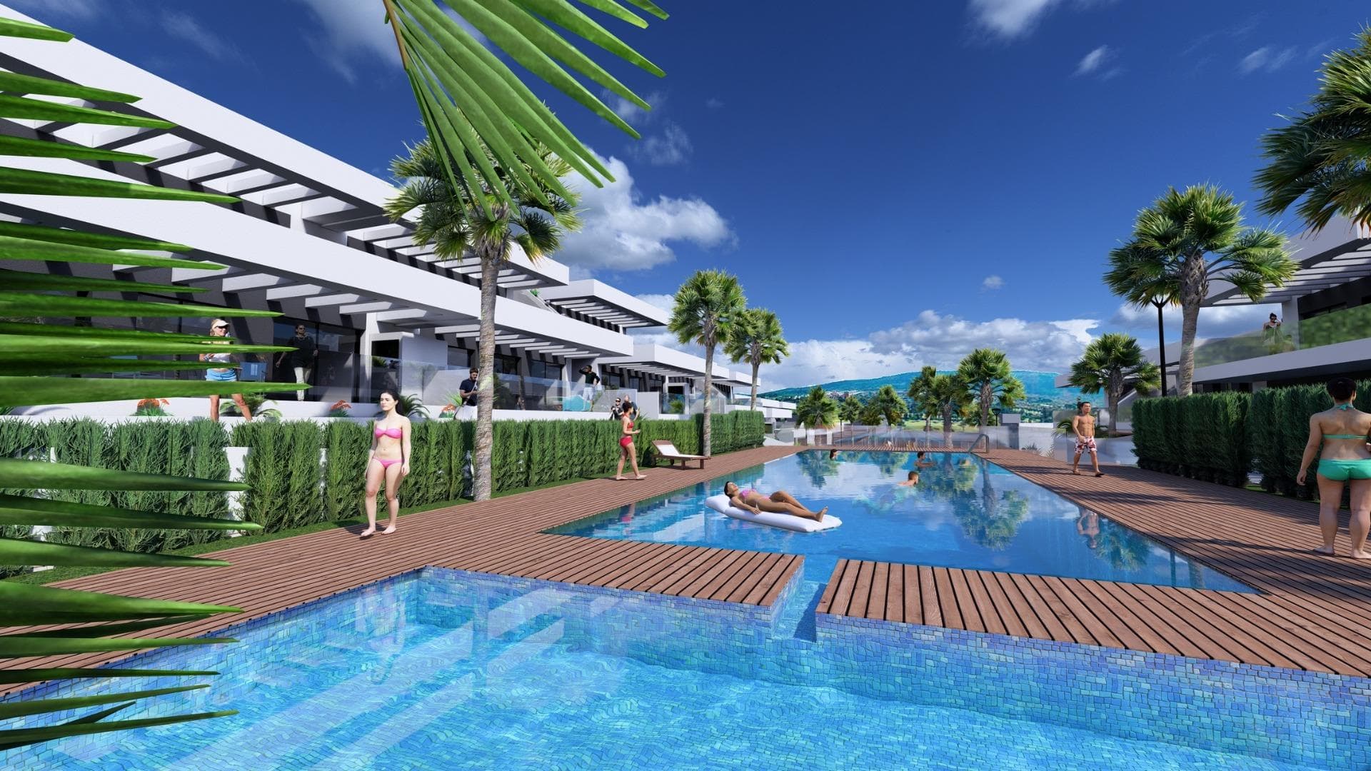 Eksklusive nybyggede bungalower i La Finca Golf, Algorfa

Oppdag ditt nye hjem i La Finca Golf

Velkommen til et nytt, luksuriøst boligprosjekt i hjertet av La Finca Golf, som ligger i den pittoreske byen Algorfa på Costa Blanca i Spania. Dette eksklusive komplekset med 40 moderne bungalower er designet for deg som søker en blanding av eleganse, komfort og naturlig skjønnhet. Du kan velge mellom romslige bungalower med 2 eller 3 soverom, og du kan velge mellom boliger i første etasje med privat hage eller boliger i andre etasje med privat solarium - perfekt for å slappe av og nyte den fantastiske utsikten over golfbanen.

Førsteklasses beliggenhet i La Finca Golf, Algorfa

Dette boligområdet ligger i det anerkjente feriestedet La Finca Golf, og tilbyr et fredelig og naturskjønt miljø, samtidig som det ligger i nærheten av lokale fasiliteter. La Finca Golf har en ideell beliggenhet bare 4 km fra Algorfa sentrum, 15 km fra den livlige kystbyen Torrevieja og 45 km fra Alicante internasjonale lufthavn, noe som gjør det praktisk for både lokalbefolkningen og internasjonale beboere. Viktige severdigheter i nærheten er kjøpesenteret La Zenia Boulevard (20 km), Playa Flamenca-stranden (19 km) og Villamartín golfbane (18 km). I tillegg ligger Middelhavshavnen i Alicante bare 40 minutter unna med bil, noe som gjør det enkelt å komme seg ut på eventyr langs kysten.

Luksusliv med eksepsjonelle fasiliteter

Anlegget er designet for å skape en resort-lignende opplevelse, og tilbyr en rekke eksepsjonelle fasiliteter. Beboerne kan nyte et fantastisk fellesbasseng med egne områder for barn og voksne, perfekt for avslapning eller sosiale sammenkomster. Andre fasiliteter inkluderer et utendørs treningsstudio, petanquebaner og en minigolfbane, som tilbyr aktiviteter for alle aldre. De frodige grøntområdene og de mange lekesonene for barn gjør dette til et ideelt sted for familieliv. Hver eneste detalj er nøye gjennomtenkt for å sikre komfort og luksus, og boligene og fellesarealene er utstyrt med førsteklasses finish.

Fullt utstyrte boliger av høy kvalitet

Alle bungalowene i dette prosjektet leveres fullt møblert, slik at du enkelt kan flytte inn og begynne å nyte din nye livsstil med en gang. Boligene er utstyrt med førsteklasses hvitevarer, luftkondisjonering gjennom kanaler og aluminiumsvinduer med varmeisolasjon. Badene har dusjvegger, speil og spesialtilpassede skap. Hver enhet er fullt opplyst med en belysningspakke av høy kvalitet, noe som gir eleganse og funksjonalitet til alle rom.

Opplev Costa Blanca-livet på sitt beste

Ikke gå glipp av sjansen til å eie en bolig i dette eksklusive området, som kombinerer luksus og bekvemmelighet i et av de mest ettertraktede områdene på Costa Blanca. Enten du er på utkikk etter en primærbolig eller et feriehus, er dette en investering i livskvalitet. Planlegg ditt besøk i dag og ta det første skrittet mot å eie ditt drømmehus i La Finca Golf, Algorfa.