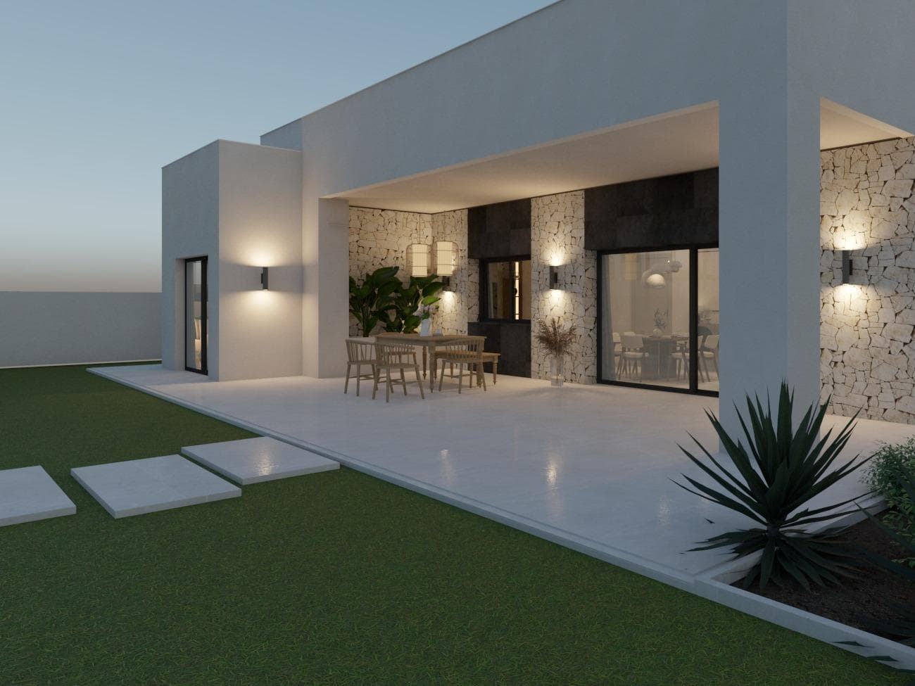 NEW BUILD VILLAS IN PINOSO

New Build Independent modern villas that can be built on rustic or urban plots of land we have a wide range available in the area of Pinoso:

•3 bedrooms, 2 bathrooms
• Private swimming pool
• Full installation of air conditioning 
• Full equipped kitchen
• Big choice of quality materials
• Mains electricity and water
• 4 solar panels included
• AA Energy Label
• 15.658 m² plot in Pinoso 
• 3.000 m² fenced plot for easy maintenance
• Motorised sliding gate

On the rustic plots, about 3.000 m2 of the total plot will be fenced and the houses will be delivered with about 1.000 m2 of gravel around the house.
The house has a private swimming pool and photovoltaic solar panels for the electricity supply.
There are several rustic plots to choose from in different locations, each with a different price (in the prices published in this advert a plot with a value of 40.000 eur has been considered, if the buyer chooses another plot, the final price will be recalculated accordingly).
The delivery period is 8 months from the granting of the building licence.
It is acquired under a self-promotion regime: the buyer makes payments on account of the price as the builder executes the work.