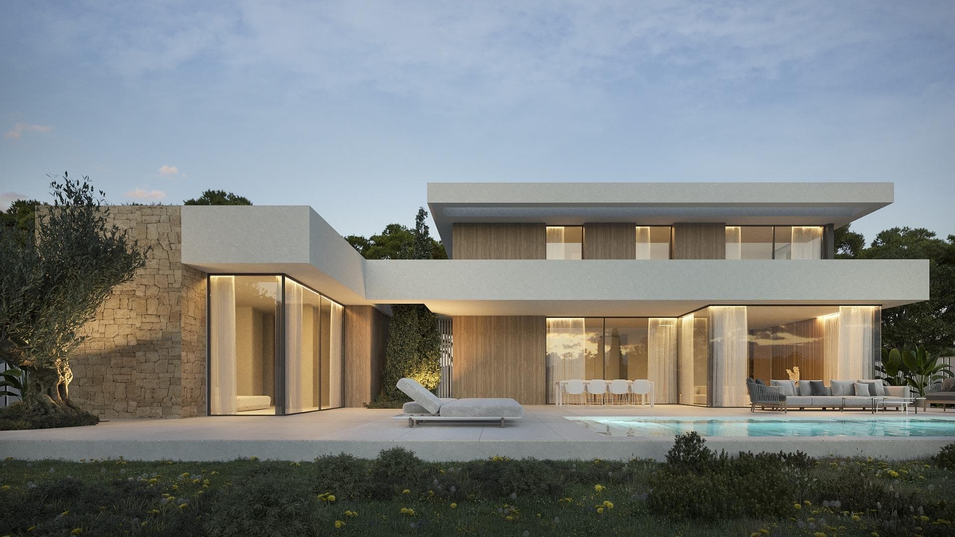 Luxury New Build Villa in Moraira – Just 3 km from the Sea

Modern Design with Premium Features
Located in the picturesque coastal town of Moraira, this stunning new build villa is only 3 km from the sparkling Mediterranean Sea. Boasting a contemporary and functional design, this two-story home plus an underground level offers a generous 395 m² of living space. Designed to maximize comfort and natural light, the villa blends luxury with practicality in every detail.

Spacious and Well-Planned Layout
The ground floor is thoughtfully designed for social living, featuring expansive living and dining areas alongside a modern kitchen and one bedroom. Upstairs, the private spaces include additional bedrooms, each offering breathtaking views and ultimate comfort. With 6 bedrooms and 5 bathrooms, this villa is perfect for large families or those who love hosting guests. The underground level provides additional customizable space, ideal for a home gym, cinema, or wine cellar.

Premium Quality Construction
This villa is built with high-quality materials and attention to detail, ensuring a durable and stylish home:
Porcelain tiles by the prestigious brand Saloni.
A front door equipped with a three-bolt security lock for peace of mind.
Guardian Sun security climalit glass for enhanced insulation and safety.
Electric blinds in all bedrooms for added convenience.
Underfloor heating with a Mitsubishi heating pump for year-round comfort.
Mitsubishi air conditioning systems in all living areas and bedrooms with climate control.

Private Pool and Outdoor Features
Enjoy a luxurious private pool with underwater LED lighting, a Roman staircase, and a built-in outdoor shower. The villa’s exterior is designed for ease and privacy, featuring an automatic entrance gate with remote control and a pedestrian door for convenience.

Prime Location in Moraira
Situated in a peaceful neighborhood, the villa is ideally located close to key amenities and attractions:

Moraira Beach: 3 km
Alicante Airport: 92 km
La Sella Golf Resort: 25 km
Shopping centers: 5 km
Port of Moraira: 4 km

Moraira is renowned for its charming coastal vibe, excellent dining options, and vibrant local culture, making it a perfect place to call home or invest in a holiday retreat.

Schedule Your Viewing Today
Don’t miss this opportunity to own a luxurious villa in one of the most desirable locations in Spain. Contact us now to arrange a visit and make this stunning property yours!