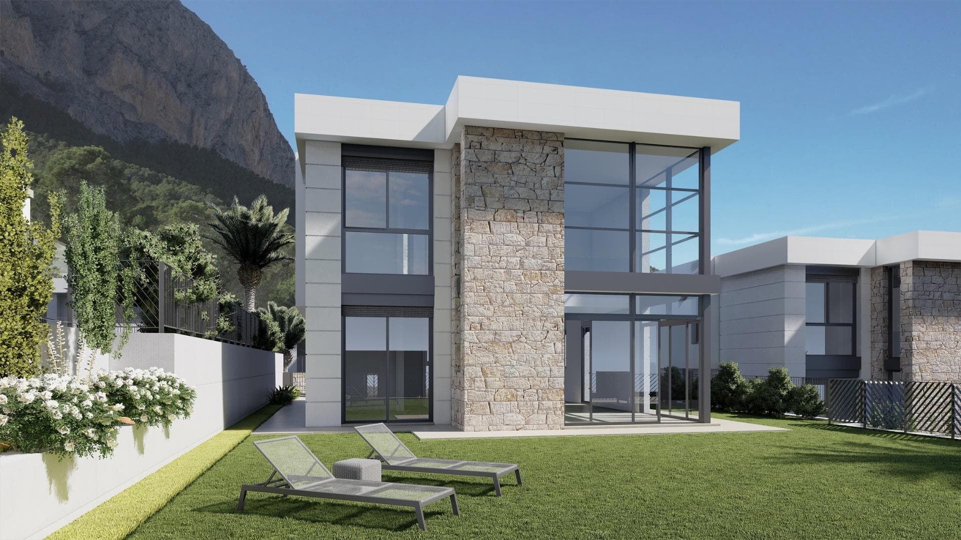 New Construction Villas in Polop, Alicante

Modern Living Surrounded by Nature
Discover this exclusive residential development of newly built villas in Polop, a charming inland village located in the province of Alicante. Just 10 km from Benidorm’s lively beaches and nightlife and close to the picturesque town of Altea, these homes offer an unbeatable combination of modern comfort and natural beauty.

A Residential Development Tailored to Your Needs
The project consists of 65 independent villas available in different layouts to suit your needs and budget. Choose between 3 or 4-bedroom homes, with options for single or two-story designs. Many of the properties are designed on a single level, providing enhanced accessibility and a comfortable living experience without the need for stairs.

Each home is thoughtfully designed with spacious terraces, private gardens, and interior/exterior spaces where you can enjoy the Mediterranean climate. Optional private pools are also available to add an extra touch of luxury to your new home.

Prime Location with Easy Access to Key Destinations
Located in a peaceful natural setting, the development is ideal for those seeking tranquility without sacrificing convenience. The surrounding area offers access to key points of interest:

Benidorm Beaches: 10 km (15-minute drive)
Playa del Albir: 12 km (20 minutes), renowned for its pristine waters and scenic promenade
Alicante Airport: 60 km (45 minutes)
Villaitana Golf Course: 12 km (15 minutes)
La Marina Shopping Center: 10 km (15 minutes)

Premium Features for Modern Comfort
Each villa is equipped with high-quality finishes and state-of-the-art systems, ensuring maximum comfort, security, and sustainability:
Double-glazed PVC windows with thermal and solar insulation
Reinforced front doors for enhanced security
Fully equipped kitchens with induction hob, oven, extractor hood, and stainless-steel sink
Modern bathrooms with stylish porcelain sinks and fittings
Pre-installed ducted air conditioning with heat pump
Hot water supplied via aerothermal systems for energy efficiency
Gated community with perimeter surveillance cameras

Polop: The Perfect Blend of History and Nature
Polop de la Marina is a historic town surrounded by stunning landscapes. Its charming old town, the Gabriel Miró House-Museum, and various hiking trails make it a sought-after destination for nature and history enthusiasts.

Experience Coastal and Countryside Living
Embrace a new lifestyle in these carefully designed homes, where comfort meets nature. Enjoy the panoramic views through large windows that frame the surrounding landscape, creating the perfect balance between indoor and outdoor living.

Don’t miss the opportunity to own your dream home in Polop! Contact us today for more information and to schedule a visit.