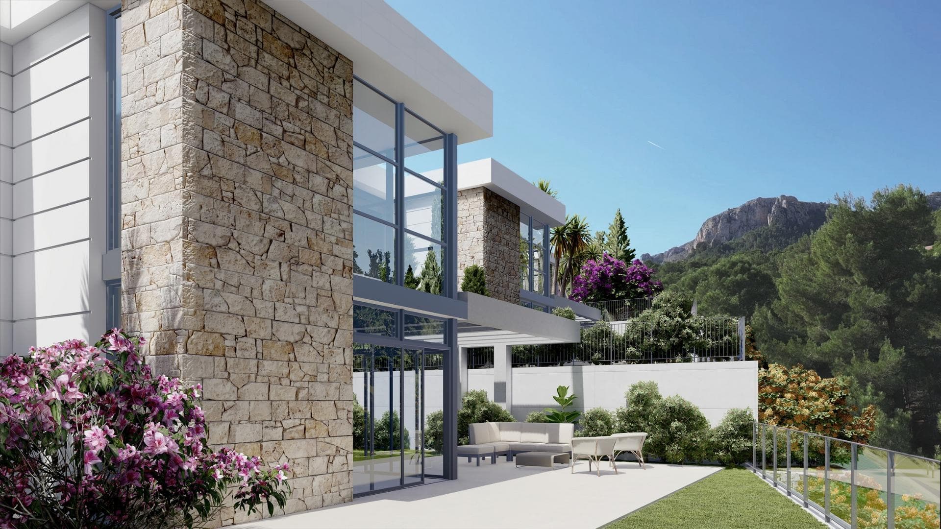New Construction Villas in Polop, Alicante

Modern Living Surrounded by Nature
Discover this exclusive residential development of newly built villas in Polop, a charming inland village located in the province of Alicante. Just 10 km from Benidorm’s lively beaches and nightlife and close to the picturesque town of Altea, these homes offer an unbeatable combination of modern comfort and natural beauty.

A Residential Development Tailored to Your Needs
The project consists of 65 independent villas available in different layouts to suit your needs and budget. Choose between 3 or 4-bedroom homes, with options for single or two-story designs. Many of the properties are designed on a single level, providing enhanced accessibility and a comfortable living experience without the need for stairs.

Each home is thoughtfully designed with spacious terraces, private gardens, and interior/exterior spaces where you can enjoy the Mediterranean climate. Optional private pools are also available to add an extra touch of luxury to your new home.

Prime Location with Easy Access to Key Destinations
Located in a peaceful natural setting, the development is ideal for those seeking tranquility without sacrificing convenience. The surrounding area offers access to key points of interest:

Benidorm Beaches: 10 km (15-minute drive)
Playa del Albir: 12 km (20 minutes), renowned for its pristine waters and scenic promenade
Alicante Airport: 60 km (45 minutes)
Villaitana Golf Course: 12 km (15 minutes)
La Marina Shopping Center: 10 km (15 minutes)

Premium Features for Modern Comfort
Each villa is equipped with high-quality finishes and state-of-the-art systems, ensuring maximum comfort, security, and sustainability:
Double-glazed PVC windows with thermal and solar insulation
Reinforced front doors for enhanced security
Fully equipped kitchens with induction hob, oven, extractor hood, and stainless-steel sink
Modern bathrooms with stylish porcelain sinks and fittings
Pre-installed ducted air conditioning with heat pump
Hot water supplied via aerothermal systems for energy efficiency
Gated community with perimeter surveillance cameras

Polop: The Perfect Blend of History and Nature
Polop de la Marina is a historic town surrounded by stunning landscapes. Its charming old town, the Gabriel Miró House-Museum, and various hiking trails make it a sought-after destination for nature and history enthusiasts.

Experience Coastal and Countryside Living
Embrace a new lifestyle in these carefully designed homes, where comfort meets nature. Enjoy the panoramic views through large windows that frame the surrounding landscape, creating the perfect balance between indoor and outdoor living.

Don’t miss the opportunity to own your dream home in Polop! Contact us today for more information and to schedule a visit.