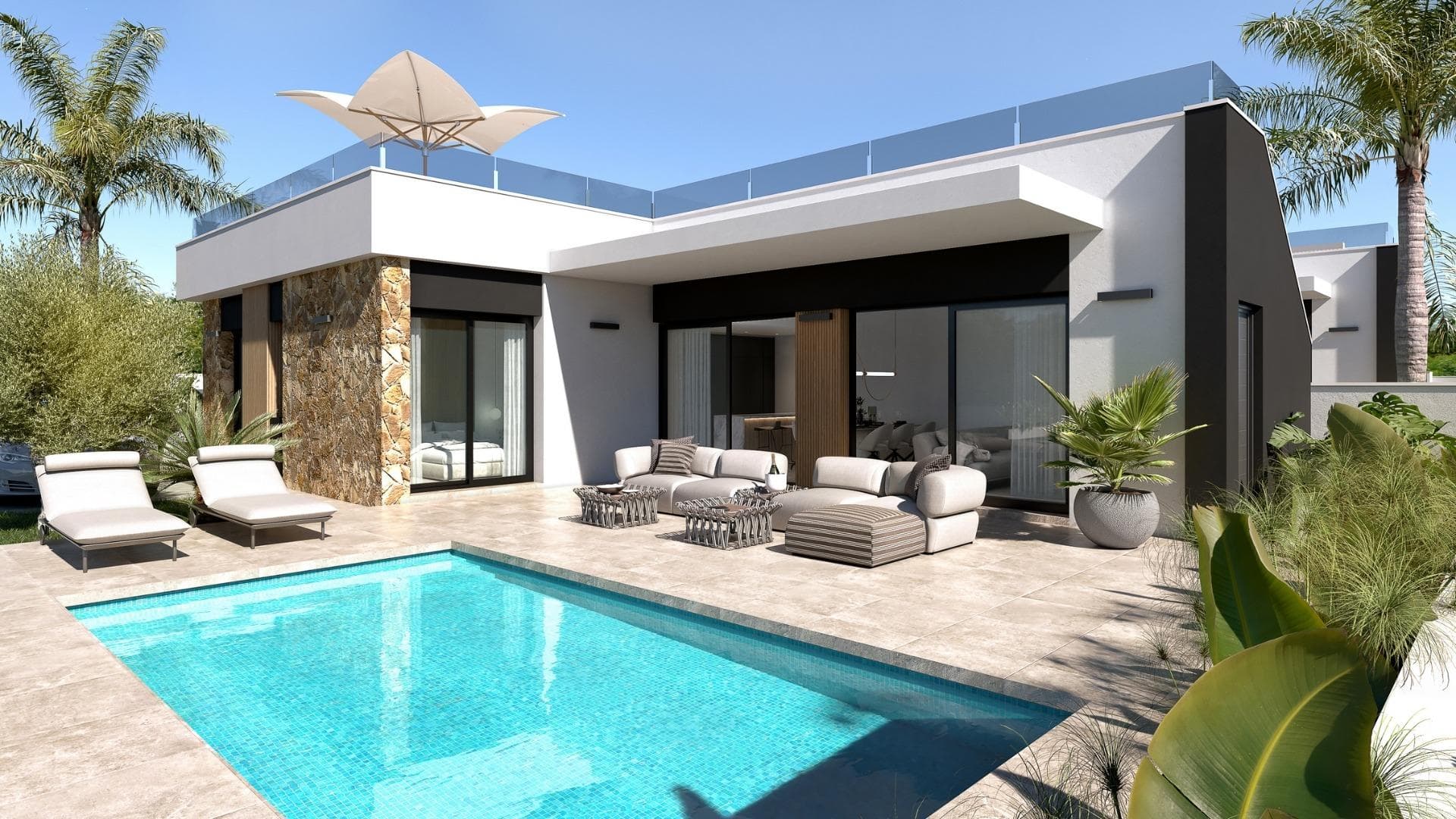 Exclusiva vida mediterránea en Lo Marabú, Ciudad Quesada&#13;&#13;Ubicación privilegiada con naturaleza y comodidad&#13;Descubra el encanto de vivir en Lo Marabú, Ciudad Quesada, una exclusiva zona residencial que combina el confort moderno con la belleza de la naturaleza mediterránea. Enclavada en una ubicación privilegiada, esta urbanización ofrece fácil acceso a los servicios esenciales a la vez que proporciona un entorno sereno y tranquilo. A poca distancia en coche, encontrará las impresionantes lagunas saladas de La Mata y Torrevieja, un paraíso para los entusiastas de la naturaleza, los fotógrafos y los que buscan bienestar.&#13;&#13;Hermosas playas y actividades al aire libre&#13;A sólo 15 minutos en coche, las playas vírgenes de Guardamar del Segura y Torrevieja invitan a disfrutar de dunas doradas y aguas cristalinas. Estas joyas costeras ofrecen oportunidades para relajarse, practicar deportes acuáticos y dar pintorescos paseos por la orilla. Para los entusiastas del aire libre, la zona cuenta con numerosas rutas de senderismo y ciclismo, mientras que los amantes del golf apreciarán la proximidad a varios campos de golf de prestigio, proporcionando una experiencia deportiva de primera clase.&#13;&#13;Viviendas y servicios de alta calidad&#13;Este complejo residencial cuenta con viviendas cuidadosamente diseñadas, entre las que se incluyen:&#13;&#13;Bungalows: Unidades de planta baja con jardín privado u opciones de planta alta con solárium. Todos los bungalows incluyen dos dormitorios, dos baños, una plaza de aparcamiento y un trastero, alrededor de una zona comunitaria central con piscina y jardines paisajísticos.&#13;&#13;Chalets: Viviendas independientes de tres dormitorios y 2/3 baños, disponibles en una o dos plantas. Cada villa incluye piscina privada, solarium y aparcamiento dentro de la parcela. También hay sótanos opcionales.&#13;&#13;Confort moderno y características excepcionales&#13;Todas las viviendas están construidas con materiales y acabados de primera calidad:&#13;Ventanas de PVC con doble acristalamiento y persianas motorizadas con mando a distancia.&#13;Suelo radiante eléctrico en baños.&#13;Instalación de aire acondicionado por conductos.&#13;Chalets con piscinas privadas (3,00 x 6,00 m) y duchas de acero inoxidable.&#13;Piscinas comunitarias con zona infantil para los residentes de los bungalows.&#13;Como oferta especial de lanzamiento, algunas viviendas incluyen electrodomésticos y un paquete de muebles.&#13;&#13;Excelente conectividad y puntos de interés locales&#13;Estratégicamente situada en Rojales, Alicante, esta promoción ofrece excelentes infraestructuras y conectividad:&#13;Aeropuerto de Alicante-Elche (ALC): 38 km (35 minutos en coche).&#13;Aeropuerto Murcia-Corvera (RMU): 65 km (50 minutos en coche).&#13;La proximidad a las principales carreteras, como la AP-7 y la N-332, garantiza un fácil acceso a las ciudades y lugares de interés cercanos.&#13;Los centros comerciales locales, restaurantes y servicios diarios están a poca distancia.&#13;&#13;Disfrute de la vida mediterránea&#13;Con su mezcla perfecta de vida moderna, belleza natural y comodidad sin igual, este complejo residencial en Lo Marabú es la opción ideal para aquellos que buscan un estilo de vida de alta calidad. No pierda la oportunidad de invertir en la casa de sus sueños en el corazón del Mediterráneo. &#13;&#13;Póngase en contacto con nosotros hoy mismo para concertar una visita o para obtener más información sobre esta excepcional promoción.&#13;