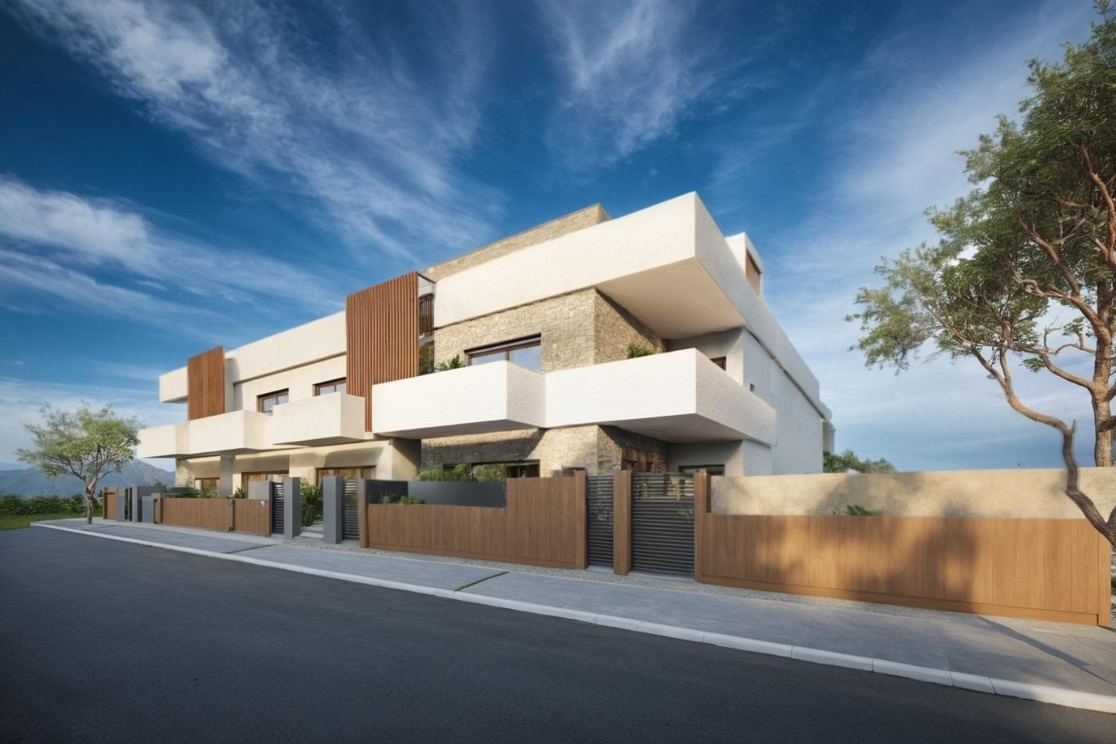 Nybygde bungalower i San Pedro del Pinatar - førsteklasses beliggenhet bare 500 meter fra stranden

Eksklusive boliger i boutique-stil nær kysten
Oppdag disse elegante nybygde bungalowene i hjertet av San Pedro del Pinatar, bare 500 meter fra de fantastiske strendene i Mar Menor. Dette boutiqueprosjektet omfatter bare åtte signaturboliger som kombinerer moderne design, komfort og en rolig kystlivsstil.

Tilgjengelige modeller som passer din livsstil
Hage- / første etasje-modell: Denne modellen har en terrasse på forsiden og en romslig uteplass på baksiden, perfekt for utendørsliv.
Penthouse Loft-modell: Inkluderer en privat takterrasse og en terrasse foran, med åpen utsikt og rikelig med sollys.

Detaljer om Garden/Ground Floor-modellen
Kom inn i et lyst oppholdsrom som er sømløst forbundet med spiseplassen og et fullt utstyrt kjøkken. Store skyvedører i glass slipper inn naturlig lys og skaper en åpen og innbydende atmosfære. Leiligheten har to romslige soverom, der hovedsoverommet har eget bad, samt et moderne familiebad.

Høydepunkter fra Penthouse-modellen
Toppleiligheten nås via en privat trapp som fører ut til en stor terrasse. Inne i leiligheten er det en åpen stue og spiseplass i kombinasjon med et fullt utstyrt kjøkken. To soverom er inkludert, hvorav hovedsoverommet har eget bad. Et privat solarium på taket, som er tilgjengelig fra kjøkkenet, er et ideelt sted for avslapning eller underholdning. I tillegg er det et praktisk oppbevaringsrom i første etasje.

Viktige funksjoner og fasiliteter
Innvendig og utvendig LED-belysning.
Fullt utstyrt kjøkken med induksjonstopp, stekeovn, oppvaskmaskin og kjøleskap/fryser.
Klimaanlegg installert.
Egen parkeringsplass.
Anlagt felles hage med svømmebasseng for beboerne.

San Pedro del Pinatar: Kystens sjarm og bekvemmelighet
San Pedro del Pinatar ligger ved den vakre Mar Menor- og Middelhavskysten, og er et paradis for vannsport, seilentusiaster og strandelskere. Det nærliggende Lo Pagán-området byr på naturlige gjørmebad, rolig vann og fasiliteter året rundt, inkludert butikker, restauranter og fritidsfasiliteter.

Avstander til viktige severdigheter:
Dos Mares kjøpesenter: 5 km
Murcia/Corvera lufthavn: 30 km
Alicante lufthavn: 75 km
Lokale golfbaner: 10-20 km
Marina og seilklubber: 2 km

Reserver ditt drømmehus i dag
Med planlagt ferdigstillelse i slutten av 2025 er dette det perfekte tidspunktet for å sikre deg ditt nye hjem i San Pedro del Pinatar. Ikke gå glipp av denne muligheten til å nyte en blanding av moderne eleganse og kystnær ro. Kontakt oss i dag for å få mer informasjon eller avtale et besøk!