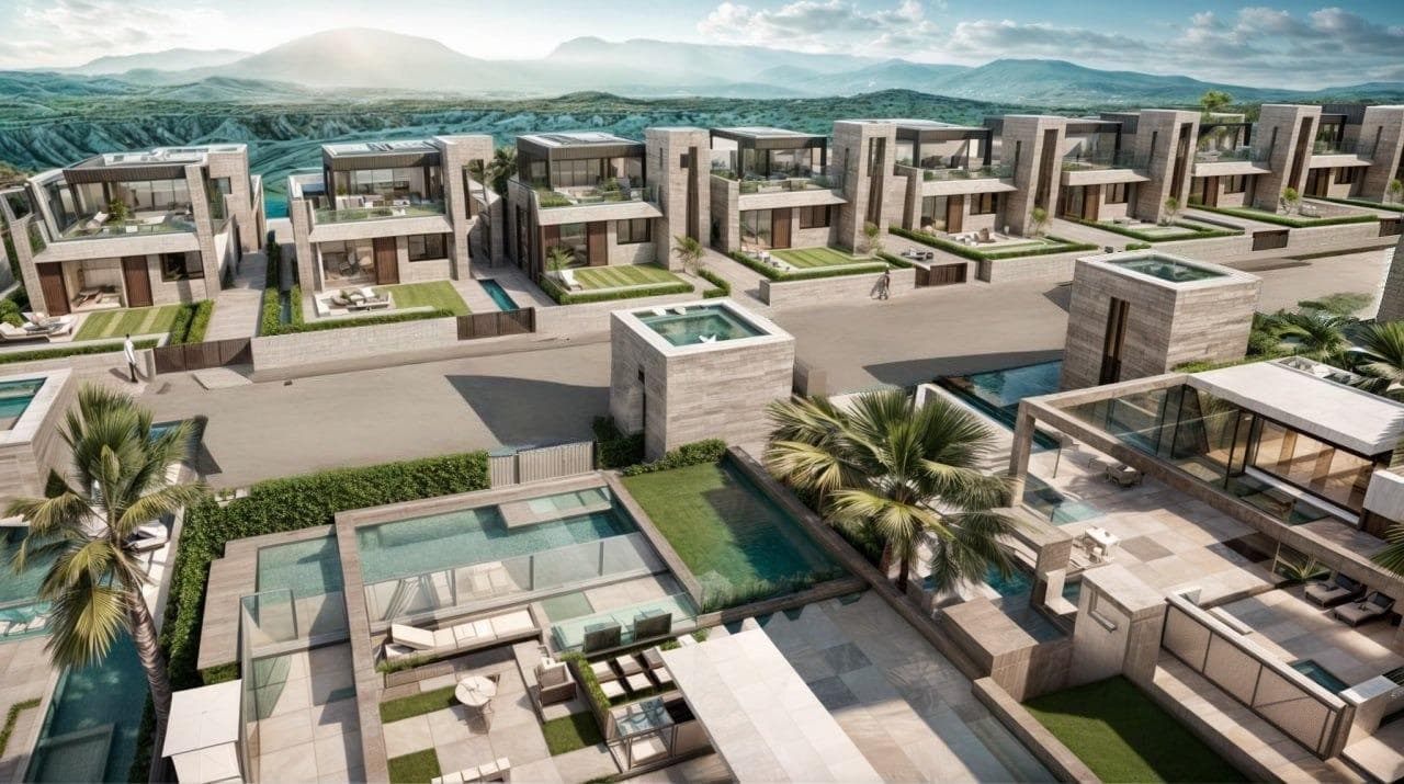 NEW BUILD APARTMENTS IN FUENTE ALAMO, MURCIA

New build residential development of apartments, bungalows and villas in Fuente Álamo, Murcia.

First floor apartments with private solarium.

This location offers an exceptional natural environment, away from the hustle and bustle of big cities and the tourist pressure of the coast. Furthermore, we are committed to working from a sustainable development perspective, minimising our environmental impact and maximising integration with the local community. Here, your dreams of a peaceful and sustainable lifestyle become a reality. Imagine waking up every morning in a stunning natural setting, surrounded by serene landscapes and the unique beauty of the Murcian countryside.

New construction projects prioritise energy efficiency, the use of environmentally friendly materials and harmonious integration with the rural environment. From property design to development planning, we strive to reduce our carbon footprint and promote responsible practices in all our operations.

Development prioritising energy efficiency and community integration to create high-quality homes in harmony with the natural environment. 
Full installation of ducted air conditioning, hot/cold.
Video intercom system.
Colour-lacquered security entrance door with lock and anti-vandal security fittings.
Cupboards with storage space, lined inside, lacquered in white.
Kitchen furniture with appliances included.
Hot water by aerothermal energy.
Electric blinds.
Pergolas in solariums.

Photovoltaic solar panel system with storage tank.
Possibility of making modifications to the property, subject to prior assessment and approval by both parties.

Fuente Álamo de Murcia is a town and municipality in the Region of Murcia, in southern Spain. It is located 22 km northwest of Cartagena and 35 km southwest of Murcia.

The town is located in the Mar Menor basin, surrounded by the Algarrobo, Los Gómez, Los Victorias and Carrascoy mountain ranges. The water from these mountains flows down into the Rambla de Fuente Álamo and then into the Mar Menor.

Fuente Álamo is 30 minutes from Murcia - Corvera airport. Nearest shops 6 km away.