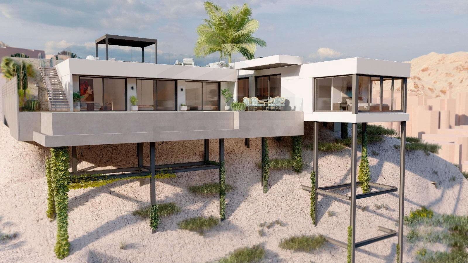 Moderne luksusvillaer med utsikt over golfbanen i Ciudad Quesada

Eksklusiv nyutvikling med utsikt over La Marquesa Golf
Oppdag denne eksklusive samlingen av syv luksusvillaer i Ciudad Quesada, med fantastisk utsikt over den prestisjetunge golfbanen La Marquesa Golf Course. Disse innovative, miljøvennlige boligene er designet med utslippsfri materialproduksjon og selvforsynt solenergi, noe som gjør dem til de første i sitt slag i Spania.

Elegant og bærekraftig livsstil
Hver villa er bygget med førsteklasses finish og designet for moderne komfort, med
3 til 5 romslige soverom og 3 til 5 elegante bad
Privat oppvarmet svømmebasseng og helflislagt terrasse i første etasje
Stor takterrasse med panoramautsikt over golfbanen
Smarthussystem for lys-, klima- og sikkerhetskontroll
Gulvvarme og gulvkjøling for komfort året rundt
Fullt utstyrt kjøkken med førsteklasses hvitevarer og LED-belysning
Valgfri kjeller (ekstra kostnad) - perfekt for et treningsstudio, underholdningsområde eller ekstra boareal

Førsteklasses beliggenhet i Ciudad Quesada
Disse villaene ligger i andre linje til golfbanen, i et fredelig og prestisjefylt miljø, men likevel i nærheten av alle viktige tjenester. Ciudad Quesada er et ettertraktet boligområde på Costa Blanca, kjent for sine utmerkede fasiliteter, middelhavsklimaet og den høye livskvaliteten.

Avstander til viktige severdigheter:
La Marquesa golfbane - 2 minutter
Strendene i Guardamar del Segura - 10 km (10 minutter)
Torrevieja sentrum - 15 km (15 minutter)
Alicante lufthavn - 38 km (30 minutter)
Kjøpesentre (Habaneras, Zenia Boulevard) - 15-20 minutter
Marinaer og havner i Torrevieja og Guardamar - 15 minutter

Det perfekte hjemmet for golf og middelhavsstil
Disse luksusvillaene tilbyr den perfekte balansen mellom moderne design, bærekraft og en førsteklasses beliggenhet. Enten du er golfentusiast, på utkikk etter et feriested eller søker en permanent bolig under den spanske solen, gir disse boligene en uovertruffen livskvalitet.

Ikke gå glipp av denne unike muligheten! Kontakt oss i dag for mer informasjon eller for å avtale en visning.