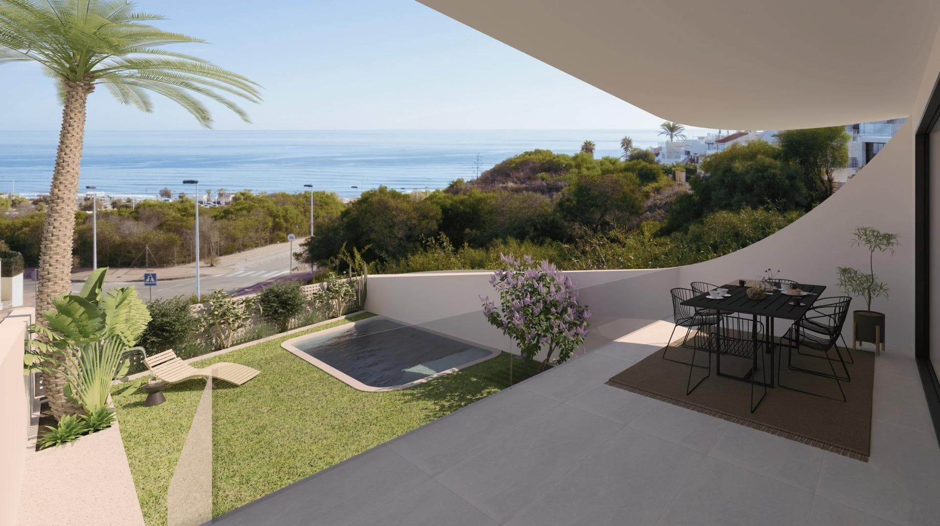 Nybygde bungalower med havutsikt i La Mata, Torrevieja

Privilegert beliggenhet 300 meter fra stranden
Dette eksklusive nybygget ligger i La Mata i Torrevieja, et av de mest ettertraktede områdene på Costa Blanca. Bare 300 meter fra stranden ligger dette prosjektet i et eksepsjonelt naturskjønt område med panoramautsikt over sjøen og lett tilgang til alle viktige fasiliteter.

La Mata er et livlig område med en spesiell sjarm, omgitt av promenader, restauranter, kafeer og supermarkeder, noe som gjør det til det perfekte reisemålet både for helårsboende og for å nyte et andre hjem ved sjøen.

Moderne design og energieffektivitet
Dette prosjektet skiller seg ut med sin elegante middelhavsarkitektur med et avantgardistisk preg. Det er designet i henhold til Passivhaus-standarden, noe som garanterer en bærekraftig konstruksjon som gir maksimal termisk komfort og energieffektivitet, noe som reduserer forbruket og miljøpåvirkningen.

Boligene har høy kvalitet, romslige rom og rikelig med naturlig lys, noe som gir en perfekt balanse mellom design og funksjonalitet.

Boligalternativer for alle livsstiler
Leilighetene i første etasje har en stor privat hage med havutsikt og nok plass til et privat svømmebasseng. De har også en halvkjeller med mulighet for å legge til flere soverom.
Leiligheter i toppetasjen med stor balkong, privat solarium og spektakulær havutsikt, perfekt for å nyte middelhavssolen.

Eksklusive fellesområder
Dette boligkomplekset tilbyr områder som er designet for komfort og avslapning:

Felles evighetsbasseng, ideelt for avkjøling med panoramautsikt.
Underjordisk parkeringsplass inkludert i hver eiendom.

Nærhet til interessante steder
La Mata-stranden - 300 m.
Torrevieja sentrum - 6 km.
Parque Natural de las Lagunas de La Mata-Torrevieja - 2 km.
La Marquesa golfbane - 15 km.
Alicante flyplass - 40 km (ca. 40 min).
Murcia flyplass - 65 km (ca. 1 time).

Ditt hjem på Costa Blanca venter på deg
Hvis du er ute etter en luksusleilighet med havutsikt, i en privilegert beliggenhet og med alle fasiliteter, er denne boligen det beste alternativet. Kontakt oss i dag for mer informasjon og for å avtale visning.