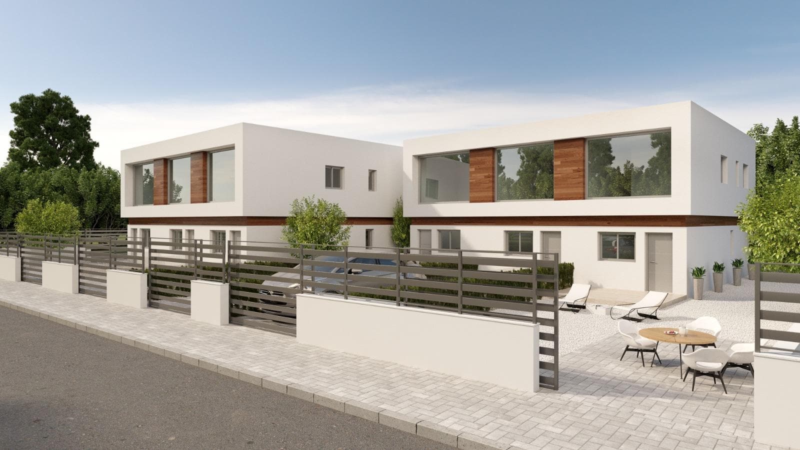 Eksklusivt nytt boligkompleks i Orihuela Costa

Privilegert beliggenhet i hjertet av Costa Blanca
Dette moderne inngjerdede boligkomplekset ligger i Orihuela Costa, et av de mest ettertraktede områdene på Costa Blanca, bare 4 km fra strendene i Orihuela Costa. Den utmerkede beliggenheten gjør at du kan nyte Middelhavssolen hele året, med tilgang til et bredt utvalg av fritidsaktiviteter, golf og tjenester.

Bare 5 minutter med bil finner du Villamartin golfbane og kjøpesenteret La Zenia Boulevard, det største i provinsen Alicante, med mer enn 150 butikker, restauranter og underholdningsområder.

Moderne design og eksklusive hjem
Dette prosjektet tilbyr et utvalg av nybygde boliger som er designet etter de høyeste standarder for kvalitet og komfort:

7 rekkehus med 2 og 3 soverom og tilgang til et felles svømmebasseng.
2 frittliggende villaer med 3 soverom og 3 bad, hver med privat svømmebasseng.
Valgfritt: underjordiske parkeringsplasser og boder mot en ekstra kostnad.

Eksklusive kvaliteter og funksjoner
Hver eiendom er designet med en moderne og funksjonell tilnærming, inkludert:
Anlagt eksteriør med kunstgress ved siden av svømmebassenget.
Aerotermisk oppvarming for større energieffektivitet.
Kjøkken med frokostbar i kvarts, sittegruppe og 50 cm metallvask.
Trapp med glass og rekkverk i rustfritt stål.
Fullt utstyrt bad med overskap, speil og dusjvegg.
Forinstallasjon for kanalisert klimaanlegg.
Innebygde garderobeskap på hvert soverom, med skyvedører og mykt lukkesystem.
Sikkerhetsinngangsdør for trygghet.

Nærhet til severdigheter
Punta Prima-stranden - 4 km.
Villamartin golfbane - 5 km.
La Zenia Boulevard kjøpesenter - 5 km.
Torrevieja sentrum - 10 km.
Alicante lufthavn - 40 minutter.
Murcia-Corvera lufthavn - 1 time.

Opplev middelhavsstilen
Dette eksklusive boligkomplekset er ideelt for de som leter etter et moderne hjem på Costa Blanca, med tilgang til strender, golf og alle fasiliteter. Ikke gå glipp av denne unike muligheten og kontakt oss i dag for mer informasjon eller for å avtale visning.