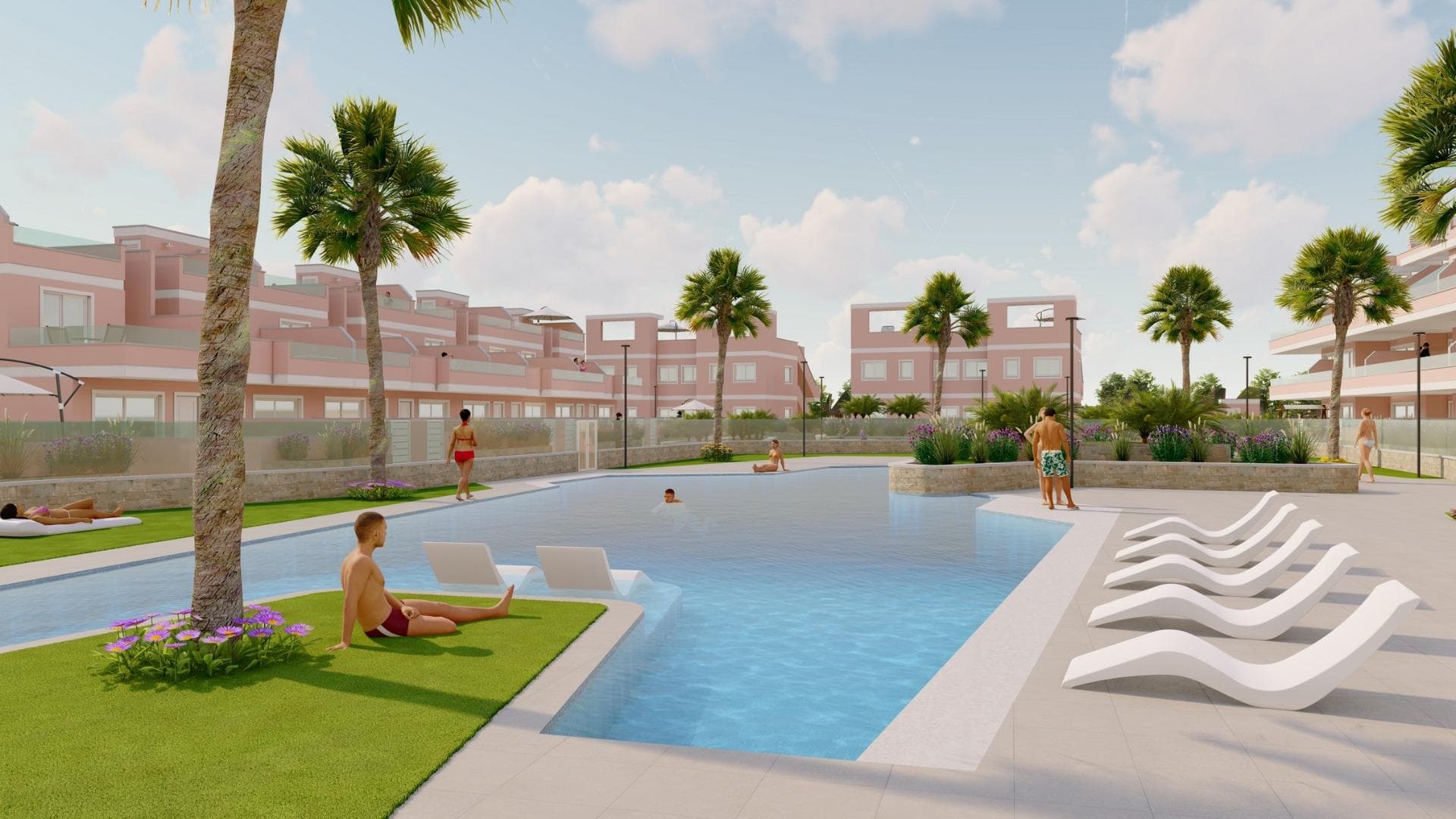Eksklusivt nytt boligprosjekt i Pilar de la Horadada, Costa Blanca, Spania

Moderne boliger nær sjøen
Oppdag dette nye boligkomplekset i Pilar de la Horadada, en privilegert beliggenhet på Costa Blanca. Dette prosjektet ligger bare 2 km fra stranden, og tilbyr et bredt utvalg av boliger med 3 soverom og 2 bad, med privat parkering inkludert i prisen.

Prosjektet har romslige fellesområder, inkludert et felles svømmebasseng, anlagte hager og et lekeområde for barn, ideelt for hele familien.

Ulike typologier som passer din livsstil
Dette prosjektet tilbyr ulike boalternativer:

Leiligheter i første etasje med private hager.
Leiligheter i mellometasjen med store terrasser.
Toppleiligheter med privat solarium.
Bungalower i første etasje med privat hage.
Bungalower i toppetasjen med privat hage og solarium.
Rekkehus og tomannsboliger med hage og solarium.
Alle boligene er designet i en moderne og funksjonell stil, med materialer av høy kvalitet og moderne utførelser.

Utstyr og kvaliteter
Eiendommene er utstyrt med:

Forhåndsinstallasjon av kanalisert klimaanlegg.
Utvendig aluminiumsramme med termosperre og doble vinduer.
Forsterket inngangsdør for økt sikkerhet.
Aerotermisk system for effektiv varmtvannsproduksjon.
Innebygde garderober med LED-belysning.
Baderomsmøbler og skjermer inkludert.

Pilar de la Horadada: Et privilegert sted å bo i
Pilar de la Horadada er en kystby i den sørlige enden av Costa Blanca, med et eksepsjonelt klima og en utmerket livskvalitet. Den livlige hovedgaten tilbyr et bredt utvalg av butikker, supermarkeder, restauranter og viktige tjenester.

Bare 5 minutters kjøring unna finner du de fantastiske strendene Torre de la Horadada og Mil Palmeras, med gyllen sand og en nydelig strandpromenade. I tillegg har området sykkelstier, turstier og flere sportsaktiviteter.

Avstander til viktige punkter
Lo Romero golfbane - 5 km (10 minutters kjøring).
Corvera lufthavn (Murcia) - 40 km (40 minutter med bil).
Alicante lufthavn - 55 km (55 minutter med bil).
Zenia Boulevard kjøpesenter - 15 km (15 minutter med bil).
Torre de la Horadada Marina - 3 km (5 minutter med bil).

Be om mer informasjon i dag
Ikke gå glipp av denne muligheten til å kjøpe en splitter ny eiendom i et av de beste områdene på Costa Blanca. Kontakt oss nå for mer informasjon og for å avtale visning.