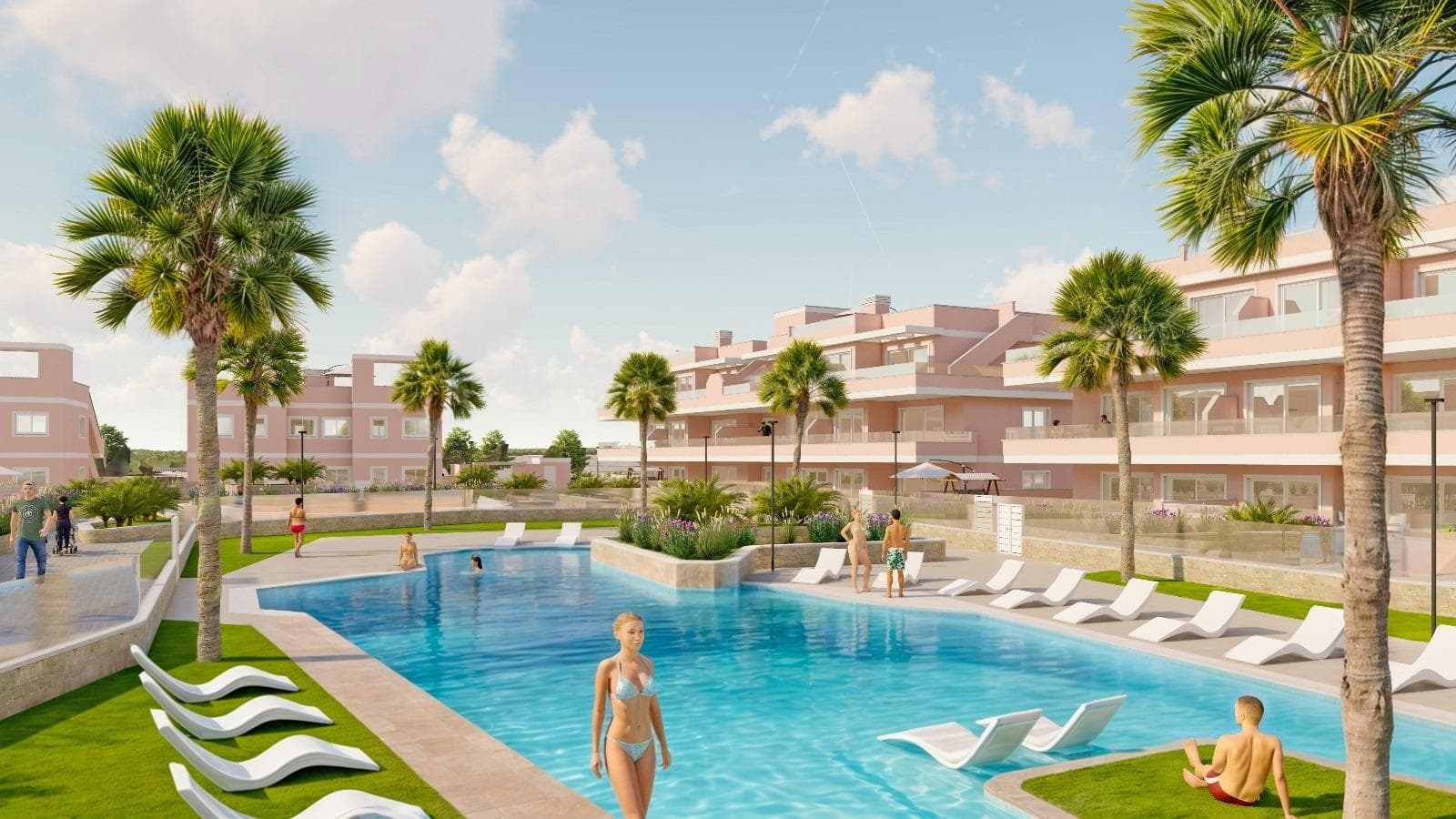 Eksklusivt nytt boligprosjekt i Pilar de la Horadada, Costa Blanca, Spania

Moderne boliger nær sjøen
Oppdag dette nye boligkomplekset i Pilar de la Horadada, en privilegert beliggenhet på Costa Blanca. Dette prosjektet ligger bare 2 km fra stranden, og tilbyr et bredt utvalg av boliger med 3 soverom og 2 bad, med privat parkering inkludert i prisen.

Prosjektet har romslige fellesområder, inkludert et felles svømmebasseng, anlagte hager og et lekeområde for barn, ideelt for hele familien.

Ulike typologier som passer din livsstil
Dette prosjektet tilbyr ulike boalternativer:

Leiligheter i første etasje med private hager.
Leiligheter i mellometasjen med store terrasser.
Toppleiligheter med privat solarium.
Bungalower i første etasje med privat hage.
Bungalower i toppetasjen med privat hage og solarium.
Rekkehus og tomannsboliger med hage og solarium.
Alle boligene er designet i en moderne og funksjonell stil, med materialer av høy kvalitet og moderne utførelser.

Utstyr og kvaliteter
Eiendommene er utstyrt med:

Forhåndsinstallasjon av kanalisert klimaanlegg.
Utvendig aluminiumsramme med termosperre og doble vinduer.
Forsterket inngangsdør for økt sikkerhet.
Aerotermisk system for effektiv varmtvannsproduksjon.
Innebygde garderober med LED-belysning.
Baderomsmøbler og skjermer inkludert.

Pilar de la Horadada: Et privilegert sted å bo i
Pilar de la Horadada er en kystby i den sørlige enden av Costa Blanca, med et eksepsjonelt klima og en utmerket livskvalitet. Den livlige hovedgaten tilbyr et bredt utvalg av butikker, supermarkeder, restauranter og viktige tjenester.

Bare 5 minutters kjøring unna finner du de fantastiske strendene Torre de la Horadada og Mil Palmeras, med gyllen sand og en nydelig strandpromenade. I tillegg har området sykkelstier, turstier og flere sportsaktiviteter.

Avstander til viktige punkter
Lo Romero golfbane - 5 km (10 minutters kjøring).
Corvera lufthavn (Murcia) - 40 km (40 minutter med bil).
Alicante lufthavn - 55 km (55 minutter med bil).
Zenia Boulevard kjøpesenter - 15 km (15 minutter med bil).
Torre de la Horadada Marina - 3 km (5 minutter med bil).

Be om mer informasjon i dag
Ikke gå glipp av denne muligheten til å kjøpe en splitter ny eiendom i et av de beste områdene på Costa Blanca. Kontakt oss nå for mer informasjon og for å avtale visning.