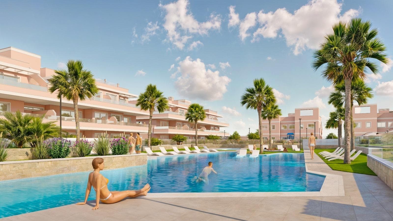 Eksklusivt nytt boligprosjekt i Pilar de la Horadada, Costa Blanca, Spania

Moderne boliger nær sjøen
Oppdag dette nye boligkomplekset i Pilar de la Horadada, en privilegert beliggenhet på Costa Blanca. Dette prosjektet ligger bare 2 km fra stranden, og tilbyr et bredt utvalg av boliger med 3 soverom og 2 bad, med privat parkering inkludert i prisen.

Prosjektet har romslige fellesområder, inkludert et felles svømmebasseng, anlagte hager og et lekeområde for barn, ideelt for hele familien.

Ulike typologier som passer din livsstil
Dette prosjektet tilbyr ulike boalternativer:

Leiligheter i første etasje med private hager.
Leiligheter i mellometasjen med store terrasser.
Toppleiligheter med privat solarium.
Bungalower i første etasje med privat hage.
Bungalower i toppetasjen med privat hage og solarium.
Rekkehus og tomannsboliger med hage og solarium.
Alle boligene er designet i en moderne og funksjonell stil, med materialer av høy kvalitet og moderne utførelser.

Utstyr og kvaliteter
Eiendommene er utstyrt med:

Forhåndsinstallasjon av kanalisert klimaanlegg.
Utvendig aluminiumsramme med termosperre og doble vinduer.
Forsterket inngangsdør for økt sikkerhet.
Aerotermisk system for effektiv varmtvannsproduksjon.
Innebygde garderober med LED-belysning.
Baderomsmøbler og skjermer inkludert.

Pilar de la Horadada: Et privilegert sted å bo i
Pilar de la Horadada er en kystby i den sørlige enden av Costa Blanca, med et eksepsjonelt klima og en utmerket livskvalitet. Den livlige hovedgaten tilbyr et bredt utvalg av butikker, supermarkeder, restauranter og viktige tjenester.

Bare 5 minutters kjøring unna finner du de fantastiske strendene Torre de la Horadada og Mil Palmeras, med gyllen sand og en nydelig strandpromenade. I tillegg har området sykkelstier, turstier og flere sportsaktiviteter.

Avstander til viktige punkter
Lo Romero golfbane - 5 km (10 minutters kjøring).
Corvera lufthavn (Murcia) - 40 km (40 minutter med bil).
Alicante lufthavn - 55 km (55 minutter med bil).
Zenia Boulevard kjøpesenter - 15 km (15 minutter med bil).
Torre de la Horadada Marina - 3 km (5 minutter med bil).

Be om mer informasjon i dag
Ikke gå glipp av denne muligheten til å kjøpe en splitter ny eiendom i et av de beste områdene på Costa Blanca. Kontakt oss nå for mer informasjon og for å avtale visning.
