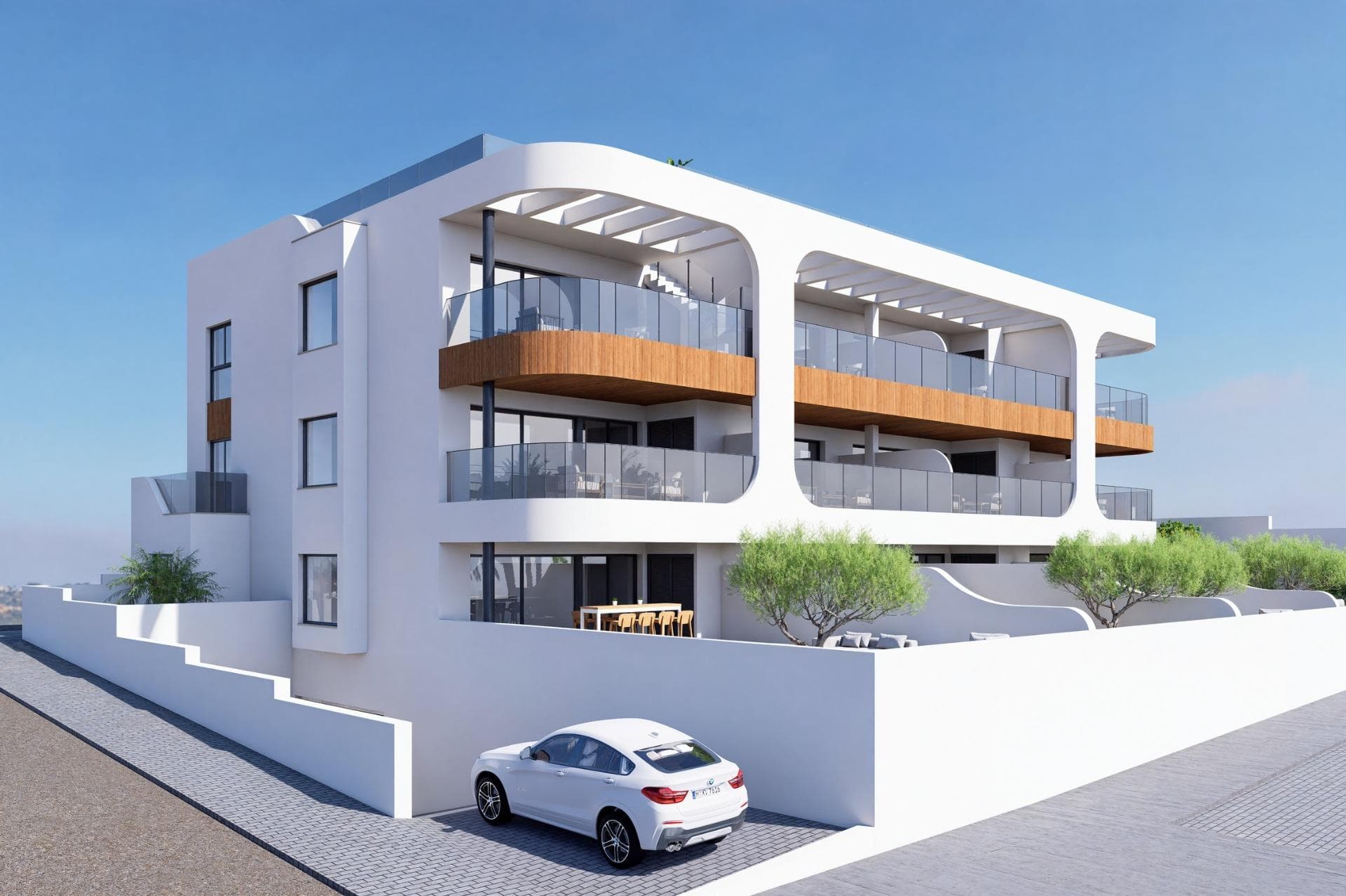 Apartamentos de Obra Nueva en Benijófar – Diseño, Confort y Ubicación Privilegiada

Viviendas Exclusivas en una Zona de Gran Crecimiento
Ubicados a la entrada de Benijófar, en una de las áreas con mayor desarrollo de la Costa Blanca Sur, estos apartamentos combinan arquitectura contemporánea, materiales de alta calidad y una ubicación estratégica.

Esta promoción es perfecta tanto para quienes buscan una vivienda moderna y funcional como para aquellos que desean realizar una inversión segura en una zona con gran proyección.

Diseño Moderno y Máximo Confort
Cada apartamento ha sido diseñado para ofrecer un ambiente espacioso y luminoso, con acabados de primer nivel y un estilo vanguardista. Las viviendas cuentan con:

3 dormitorios y 2 baños con materiales de alta calidad.
Salón-comedor amplio con una innovadora distribución.
Cocina de concepto abierto, totalmente equipada con muebles altos y bajos.
Mueble giratorio para TV y seating window, un espacio exclusivo para disfrutar de las vistas.
Acceso a la espectacular zona común en la azotea, con piscina y solárium, ideal para relajarse.
Además, cada vivienda incluye:

Preinstalación de climatización y calefacción por conductos.
Carpintería exterior con rotura de puente térmico y cristales dobles.
Producción de agua caliente sanitaria mediante aerotermia.
Puerta de entrada de seguridad para mayor tranquilidad.
Plaza de aparcamiento y trastero en sótano, con acceso por ascensor hasta la azotea.

Benijófar: Un Pueblo con Encanto y Todas las Comodidades
Benijófar es una localidad con una perfecta combinación de tradición y modernidad. Su iglesia, tiendas locales, supermercados, farmacias y restaurantes crean un ambiente acogedor durante todo el año. Además, los amantes de la naturaleza pueden disfrutar de su parque natural, perfecto para pasear y explorar.

Su ubicación estratégica permite un fácil acceso a:

Playas de Guardamar del Segura – 8 km.
Campos de Golf La Finca y La Marquesa – 6 km.
Parques acuáticos de Rojales y Torrevieja – 4 km y 12 km.
Centro Comercial Zenia Boulevard – 17 km.
Aeropuerto de Alicante – 35 km.

Su Nuevo Hogar en la Costa Blanca le Espera
Disfrute del lujo, la comodidad y la excelente ubicación de estos modernos apartamentos en Benijófar. No pierda esta oportunidad y contáctenos hoy mismo para concertar una visita y descubrir su futuro hogar en la Costa Blanca.