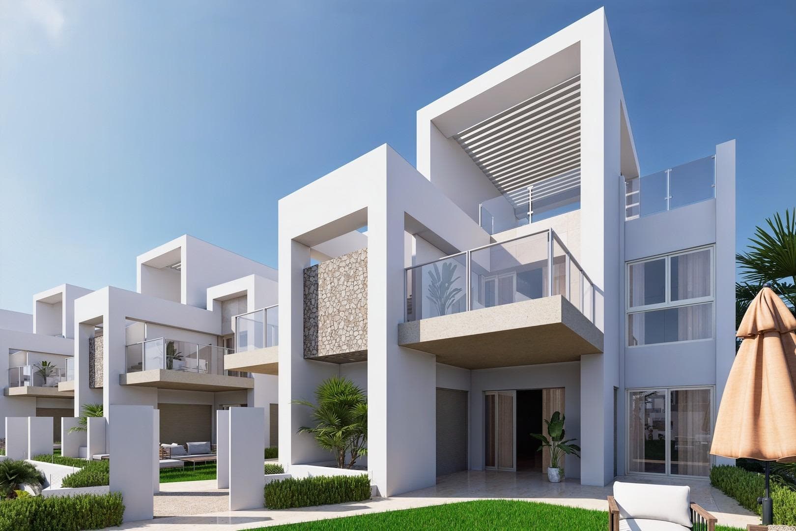 Exclusivas Viviendas de Obra Nueva en Lo Marabú, Ciudad Quesada

Diseño Moderno y Máximo Confort en un Entorno Mediterráneo
Descubra este espectacular complejo residencial en Lo Marabú, Ciudad Quesada, compuesto por 80 viviendas de 2 y 3 dormitorios con 2 baños. Diseñadas con un enfoque moderno y eficiente, estas propiedades ofrecen amplias terrazas, ventilación cruzada y acabados de alta calidad para maximizar el confort y la eficiencia energética.

Las viviendas en planta baja cuentan con jardines privados, mientras que las de la planta alta disponen de soláriums privados con preinstalación para jacuzzi y ducha exterior. Además, el residencial dispone de piscinas comunitarias rodeadas de jardines, creando un ambiente perfecto para el relax y la convivencia.

Características de Alta Calidad para un Estilo de Vida Exclusivo
Cada vivienda ha sido diseñada para ofrecer el máximo confort, con materiales de primera calidad y un diseño contemporáneo:

Amplios ventanales correderos de aluminio con rotura de puente térmico.
Persianas motorizadas para mayor comodidad.
Cristales Climalit 4+4/14/4+4 para aislamiento térmico y acústico.
Puerta de entrada acorazada con cerradura de seguridad.
Cocinas totalmente amuebladas con electrodomésticos incluidos.
Baños con muebles, espejos y mamparas de ducha.
Sistema de aerotermia de 150L para agua caliente.
Instalación completa de aire acondicionado por conductos (frío/calor).
Iluminación en todas las estancias ya incorporada.
Plaza de parking incluida.

Gracias a su diseño pasante de doble fachada, las viviendas ofrecen ventilación natural cruzada, proporcionando frescor en verano y reduciendo el consumo energético en climatización.

Ubicación Privilegiada en Ciudad Quesada
Lo Marabú es una exclusiva zona residencial dentro de Ciudad Quesada (Rojales), rodeada de espacios naturales y con todos los servicios a su alcance. La urbanización se encuentra muy cerca de las Lagunas Saladas de La Mata y Torrevieja, un entorno ideal para disfrutar de la naturaleza y mejorar el bienestar.

Desde su nueva vivienda, tendrá acceso rápido a los principales puntos de interés de la zona:

Playas de Guardamar del Segura y Torrevieja – 10 km (15 minutos en coche).
Aeropuerto de Alicante-Elche (ALC) – 38 km (35 minutos en coche).
Aeropuerto de Murcia-Corvera (RMU) – 65 km (50 minutos en coche).
Campos de golf de prestigio – A menos de 5 km.
Centros comerciales y restaurantes – A pocos minutos.
Acceso rápido a las carreteras AP-7 y N-332, conectando con toda la Costa Blanca.

Un Hogar Perfecto para Disfrutar del Mediterráneo
Con su combinación de diseño moderno, ubicación estratégica y entorno natural excepcional, estas viviendas en Lo Marabú son ideales tanto para residencia permanente, casa de vacaciones o inversión inmobiliaria.

No pierda esta oportunidad única. Contáctenos hoy mismo para más información o para concertar una visita a su futura vivienda en Ciudad Quesada.