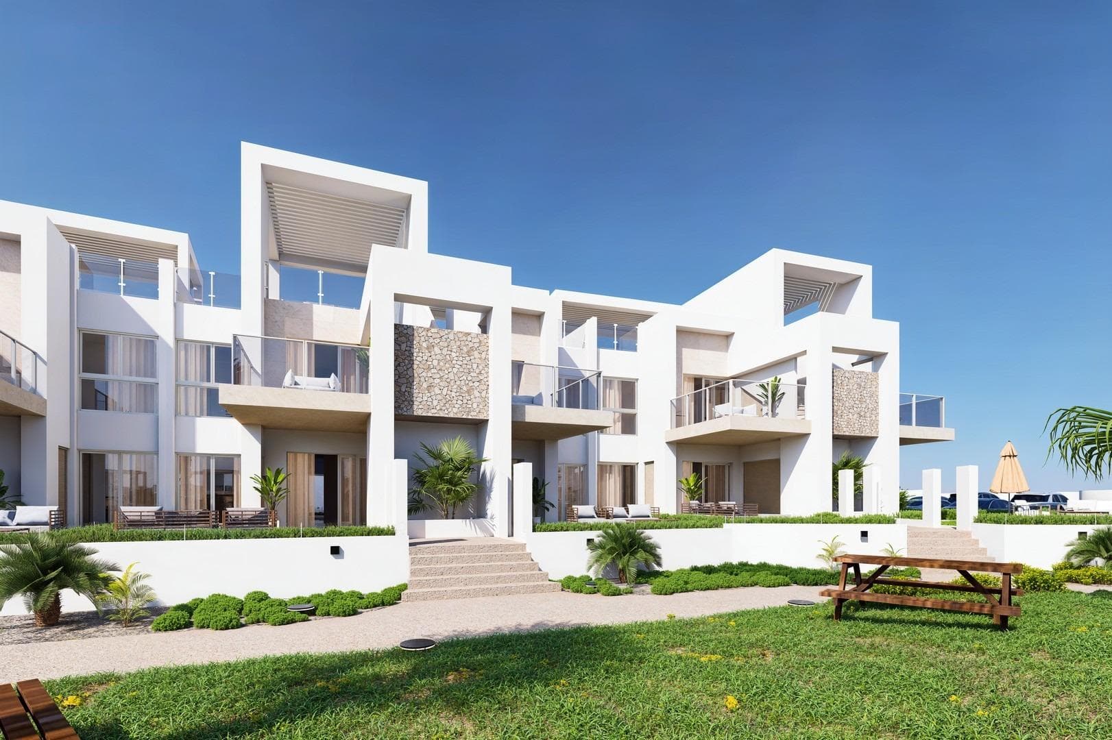 Exclusivas Viviendas de Obra Nueva en Lo Marabú, Ciudad Quesada

Diseño Moderno y Máximo Confort en un Entorno Mediterráneo
Descubra este espectacular complejo residencial en Lo Marabú, Ciudad Quesada, compuesto por 80 viviendas de 2 y 3 dormitorios con 2 baños. Diseñadas con un enfoque moderno y eficiente, estas propiedades ofrecen amplias terrazas, ventilación cruzada y acabados de alta calidad para maximizar el confort y la eficiencia energética.

Las viviendas en planta baja cuentan con jardines privados, mientras que las de la planta alta disponen de soláriums privados con preinstalación para jacuzzi y ducha exterior. Además, el residencial dispone de piscinas comunitarias rodeadas de jardines, creando un ambiente perfecto para el relax y la convivencia.

Características de Alta Calidad para un Estilo de Vida Exclusivo
Cada vivienda ha sido diseñada para ofrecer el máximo confort, con materiales de primera calidad y un diseño contemporáneo:

Amplios ventanales correderos de aluminio con rotura de puente térmico.
Persianas motorizadas para mayor comodidad.
Cristales Climalit 4+4/14/4+4 para aislamiento térmico y acústico.
Puerta de entrada acorazada con cerradura de seguridad.
Cocinas totalmente amuebladas con electrodomésticos incluidos.
Baños con muebles, espejos y mamparas de ducha.
Sistema de aerotermia de 150L para agua caliente.
Instalación completa de aire acondicionado por conductos (frío/calor).
Iluminación en todas las estancias ya incorporada.
Plaza de parking incluida.

Gracias a su diseño pasante de doble fachada, las viviendas ofrecen ventilación natural cruzada, proporcionando frescor en verano y reduciendo el consumo energético en climatización.

Ubicación Privilegiada en Ciudad Quesada
Lo Marabú es una exclusiva zona residencial dentro de Ciudad Quesada (Rojales), rodeada de espacios naturales y con todos los servicios a su alcance. La urbanización se encuentra muy cerca de las Lagunas Saladas de La Mata y Torrevieja, un entorno ideal para disfrutar de la naturaleza y mejorar el bienestar.

Desde su nueva vivienda, tendrá acceso rápido a los principales puntos de interés de la zona:

Playas de Guardamar del Segura y Torrevieja – 10 km (15 minutos en coche).
Aeropuerto de Alicante-Elche (ALC) – 38 km (35 minutos en coche).
Aeropuerto de Murcia-Corvera (RMU) – 65 km (50 minutos en coche).
Campos de golf de prestigio – A menos de 5 km.
Centros comerciales y restaurantes – A pocos minutos.
Acceso rápido a las carreteras AP-7 y N-332, conectando con toda la Costa Blanca.

Un Hogar Perfecto para Disfrutar del Mediterráneo
Con su combinación de diseño moderno, ubicación estratégica y entorno natural excepcional, estas viviendas en Lo Marabú son ideales tanto para residencia permanente, casa de vacaciones o inversión inmobiliaria.

No pierda esta oportunidad única. Contáctenos hoy mismo para más información o para concertar una visita a su futura vivienda en Ciudad Quesada.