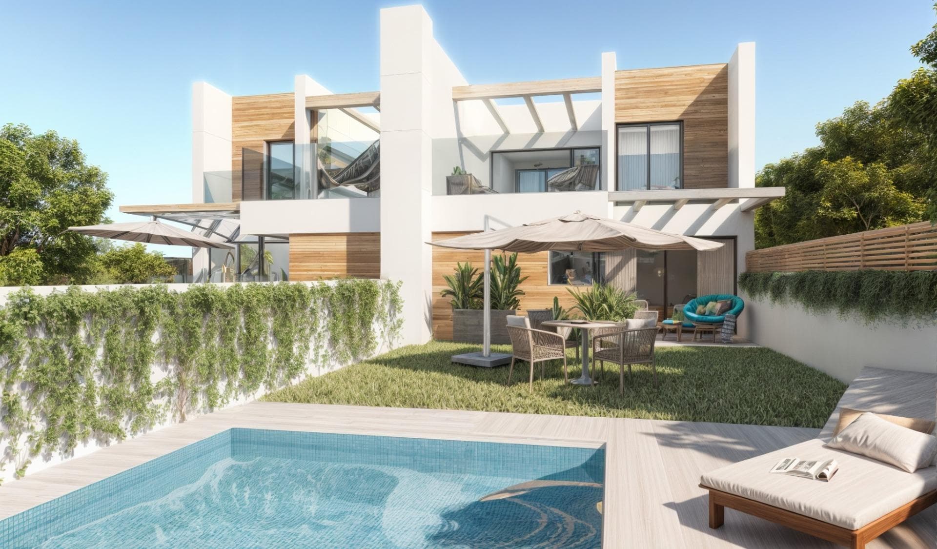 Modern New Build Property in Alfaz del Pi: Your New Home on the Costa Blanca

Contemporary Design in a Prime Location
Located in the exclusive area of Barranc Fondo in Alfaz del Pi, these modern new-build homes offer the Mediterranean lifestyle you have always dreamed of. With an east-facing orientation that guarantees natural light from the early hours of the day, these properties combine design, energy efficiency and comfort, ideal for both primary residences and investment.

Spacious and Functional Interior Spaces
The houses have two floors and a built area of approximately 110 m², distributed as follows:

3 spacious and bright bedrooms, 1 of them on the ground floor.
2 full bathrooms and 1 guest toilet
Open-plan kitchen equipped with induction hob, extractor hood, oven and microwave
Open-plan living-dining room with plenty of natural light
Terrace on the upper floor, ideal for enjoying the views or the good weather

The interior is equipped with quality materials, including exterior carpentry with thermal break, double glazing, bathrooms with wall-mounted furniture, mirror and LED lighting, hot/cold air conditioning installed and hot water production by aerothermal energy.

Private Garden and Possibility of Swimming Pool
Outside, the property offers a private garden of 265 m², a perfect space to enjoy the outdoors, sunbathe, organise barbecues or relax. There is the option of adding a swimming pool (at an additional cost). There is also a private parking area within the plot for added convenience.

Excellent Connectivity and Nearby Services
This property is located just:

5 km from the Blue Flag beaches of Albir and Altea
6 km from the Don Cayo golf club
7 km from the Altea marina
8 km from La Marina shopping centre
65 km from Alicante-Elche Airport

In addition, Alfaz del Pi is known for its international atmosphere, safety, quality of life and proximity to international schools, medical centres and a wide range of restaurants.

Ideal for living or investing
Whether you are looking for a family home or want to invest in an area with high rental demand, this property offers a great opportunity with high rental potential and an unrivalled lifestyle.

Contact us today to arrange a viewing and discover everything this house has to offer in the heart of the Costa Blanca.