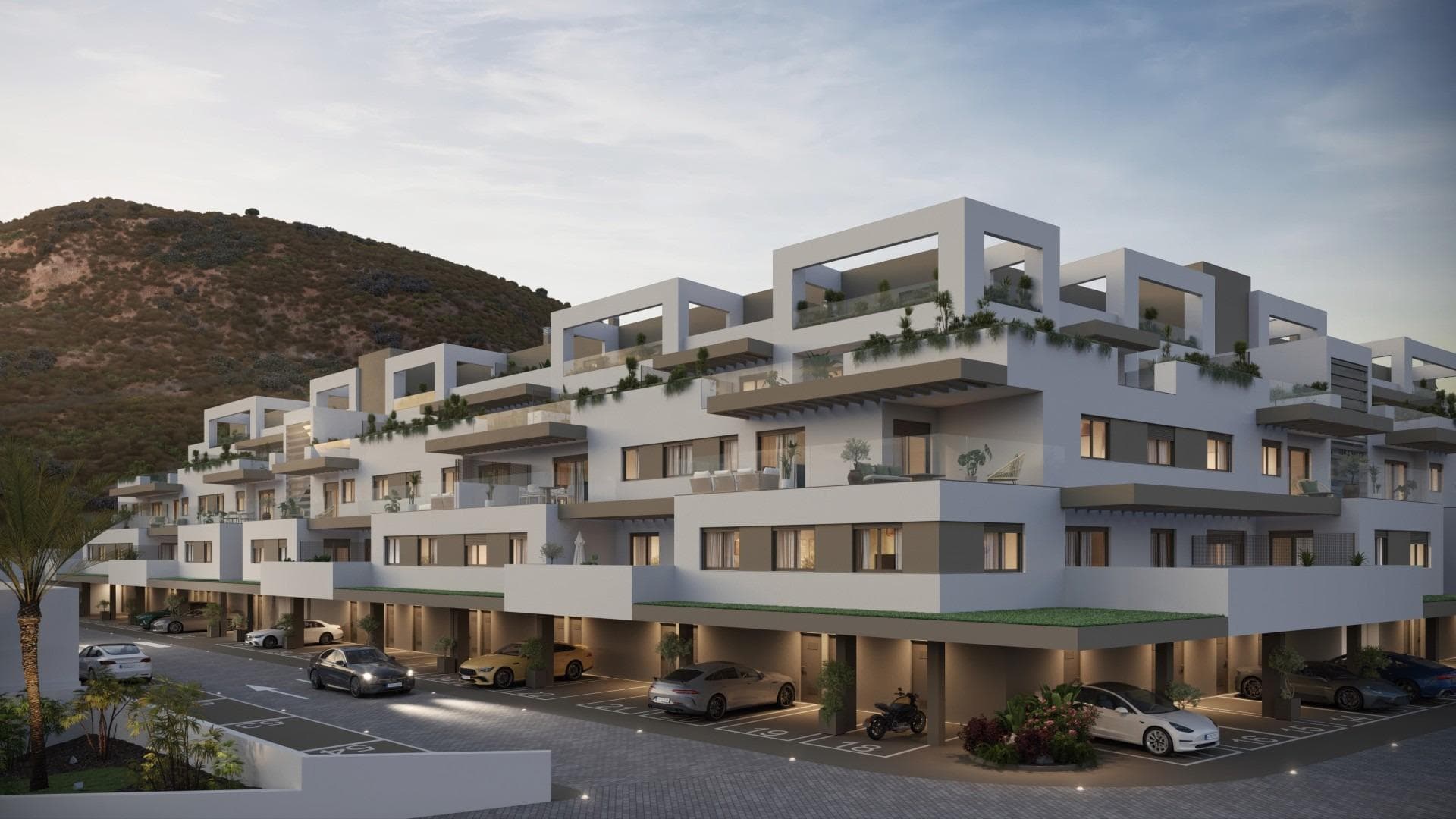 Nybyggede leiligheter med utsikt over havet og golfbanen i Pulpí, Almería

Privilegert beliggenhet mellom havet og fjellene
Dette eksklusive nye boligprosjektet ligger i Pulpí, Almería, ved siden av den imponerende golfbanen Mundo Aguilón, og tilbyr en perfekt balanse mellom natur, komfort og middelhavsliv. Beliggenheten i et fredelig område mellom havet og fjellene inviterer til en aktiv og avslappet livsstil hele året.

Bare 4 km fra noen av de beste uberørte strendene på Middelhavskysten, er prosjektet omgitt av natur, golf og et veletablert miljø som er ideelt for både permanent opphold og ferieopphold.

Moderne boliger med store terrasser og naturskjønn utsikt
Komplekset består av 54 nybygde leiligheter med 1, 2 og 3 soverom, hver med privat parkeringsplass og bod. Boligene er designet med en moderne og funksjonell planløsning som utnytter det naturlige lyset og tilbyr romslige terrasser med fantastisk utsikt over golfbanen og havet.

Høy kvalitet på finish inkluderer:

Doble vinduer med termisk brudd
Forsterkede sikkerhetsdører
Fullt installert klimaanlegg
Energieffektivitetsklasse A
Disse funksjonene sikrer optimal komfort, lydisolering og temperaturkontroll hele året.

Eksepsjonelle fellesarealer for alle livsstiler
Boligkomplekset er designet for å forbedre livskvaliteten din med fasiliteter for hele familien, inkludert:

Et stort felles svømmebasseng perfekt for solfylte dager
Et eget treningsrom for å holde seg i form uten å forlate eiendommen
Et klubbhus eller fellesareal, ideelt for sosialt samvær og fritid

Disse fellesarealene, kombinert med de rolige omgivelsene, gjør dette prosjektet til et ideelt valg for familier, par, pensjonister eller investorer som ønsker en høy kvalitet på livet ved kysten.

Nær golf, strender og viktige tjenester
Dette prosjektet ligger ved Mundo Aguilón Golf, en av de vakreste og mest utfordrende golfbanene i Almería, og er ideelt for golfelskere. Det ligger også praktisk til i nærheten av:

Villaricos marina – 13 km
Kjøpesentre i Águilas – 15 km
Desert Springs Golf Resort – 18 km
Almería internasjonale lufthavn – 95 km
Murcia-Corvera lufthavn – 115 km

Invester i kvalitetsliv på Almería-kysten
Enten du er på utkikk etter en primærbolig, en fritidsbolig ved sjøen eller en lønnsom investering i ferieutleie, tilbyr dette nye boligprosjektet i Pulpí komfort, utsikt og livsstil i et av de mest lovende områdene på Costa de Almería.

Kontakt oss nå for mer informasjon eller for å bestille en visning og oppdage ditt nye hjem omgitt av sjø, golf og sol.