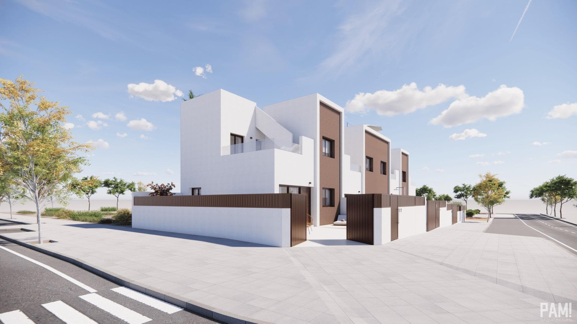Modern New Build Villas with Optional Private Pool in Pilar de la Horadada

Exclusive Development of 4 Contemporary Homes

This limited collection of four newly built semi-detached and terraced villas is located in a peaceful area of Pilar de la Horadada, just a few minutes from the town centre and 3 km from the Mediterranean beaches. Designed with a focus on comfort, style and energy efficiency, each home offers spacious living with the option to add a private pool and on-plot parking.

Elegant Design and Outdoor Living

Each villa includes three bedrooms and two full bathrooms, thoughtfully laid out across a bright and open-plan interior. A private garden and a generous rooftop solarium with pre-installation for an outdoor kitchen provide the perfect spaces to enjoy the Costa Blanca’s year-round sunshine. The optional private pool adds an extra level of comfort for relaxing or entertaining.

High-Quality Features and Finishes

The homes are equipped with modern materials and finishes to ensure lasting quality and convenience:

Armoured front door for added security
Exterior carpentry in PVC with thermal break for improved insulation
Fully furnished bathrooms with shower screens
Underfloor heating in bathrooms for added comfort
Aerothermal system for domestic hot water
Pre-installed ducted air conditioning throughout

Live in Pilar de la Horadada: A Town Full of Charm

Pilar de la Horadada is a traditional Spanish town known for its friendly atmosphere and excellent infrastructure. The town offers everything you need for daily living, including supermarkets, restaurants, boutiques, and charming plazas. A short walk brings you to the vibrant centre, where you can enjoy local tapas, cultural events, and weekly markets.

Close to Beaches, Golf and Services

Torre de la Horadada and Mil Palmeras beaches: 3 km (5 minutes)
La Zenia Boulevard shopping centre: 15 km (15 minutes)
Lo Romero Golf: 7 km (10 minutes)
Corvera Murcia Airport: 40 km (40 minutes)
Alicante International Airport: 55 km (55 minutes)

Secure Your Costa Blanca Property Now

Whether you are looking for a full-time residence, a holiday getaway, or an investment property, these new homes in Pilar de la Horadada offer an unbeatable location, modern features, and Mediterranean lifestyle. Contact us today for more details or to schedule your visit.