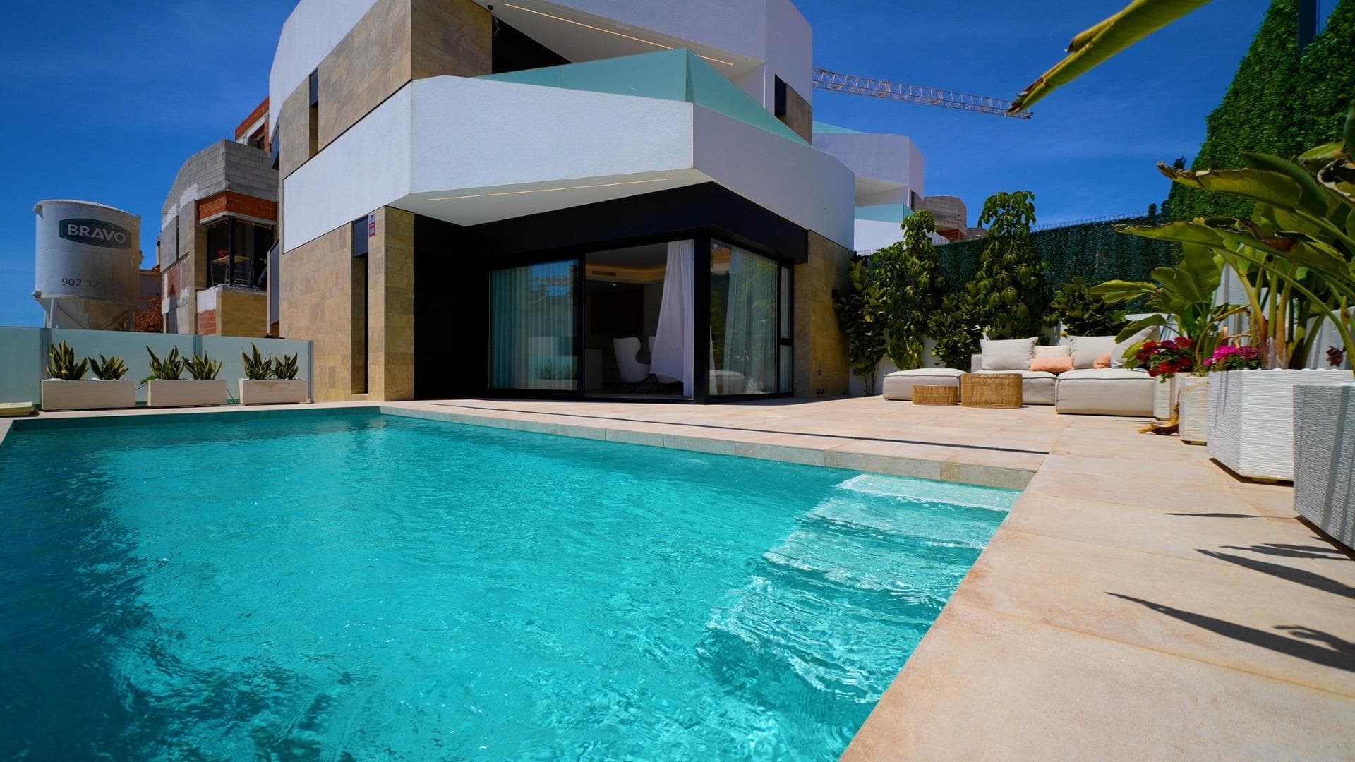 New Build Luxury Villas in Orihuela Costa – Less Than 4 km from the Beach&#13;&#13;Experience premium coastal living in this exclusive new development of 10 independent villas located in Los Altos, one of the most sought-after areas of Orihuela Costa, Alicante. Designed with comfort, style, and functionality in mind, these luxury villas offer the perfect blend of modern architecture and Mediterranean lifestyle, just minutes from the sea and essential services.&#13;&#13;Spacious Villas with Private Pools and Solariums&#13;Each villa is distributed across two floors plus a rooftop solarium and includes:&#13;3 bedrooms, including 2 with ensuite bathrooms&#13;3 fully equipped bathrooms&#13;Open-plan kitchen connected to the living room&#13;Large windows providing natural light and direct access to the terrace&#13;Private garden with a semi-covered terrace and swimming pool&#13;On-site private parking&#13;&#13;These homes are ideal for families, retirees, or investors seeking a high-quality residence near the beach on the Costa Blanca.&#13;&#13;Premium Finishes and Energy-Efficient Systems&#13;Built to high specifications, each villa features:&#13;Porcelanosa tiles throughout the property&#13;Aerothermal water heating system for energy efficiency&#13;Modern bathrooms with furniture and shower screens&#13;Motorized blinds in all bedrooms&#13;Spacious rooftop solarium perfect for sunbathing or relaxing outdoors&#13;&#13;All materials and finishes are carefully selected to offer a refined, durable, and eco-conscious home.&#13;&#13;Prime Location in Los Altos, Orihuela Costa&#13;Located less than 4 km from the beaches of Punta Prima and Playa Flamenca, this residential complex offers easy access to the best of Orihuela Costa. The area is known for its excellent infrastructure and services, including:&#13;Zenia Boulevard shopping center – 3 km&#13;Villamartín Golf – 5 km&#13;Las Ramblas Golf – 7 km&#13;Alicante Airport – 55 km&#13;Murcia-Corvera Airport – 60 km&#13;Torrevieja Marina – 6 km&#13;&#13;Los Altos is a peaceful yet vibrant neighborhood with supermarkets, schools, medical centers, and restaurants, making it an ideal location for year-round living or holidays.&#13;&#13;Your Luxury Villa Awaits on the Costa Blanca&#13;Don't miss the opportunity to own a stunning new villa in one of the most desirable coastal locations in Alicante. Contact us today for more information or to book a viewing.&#13;