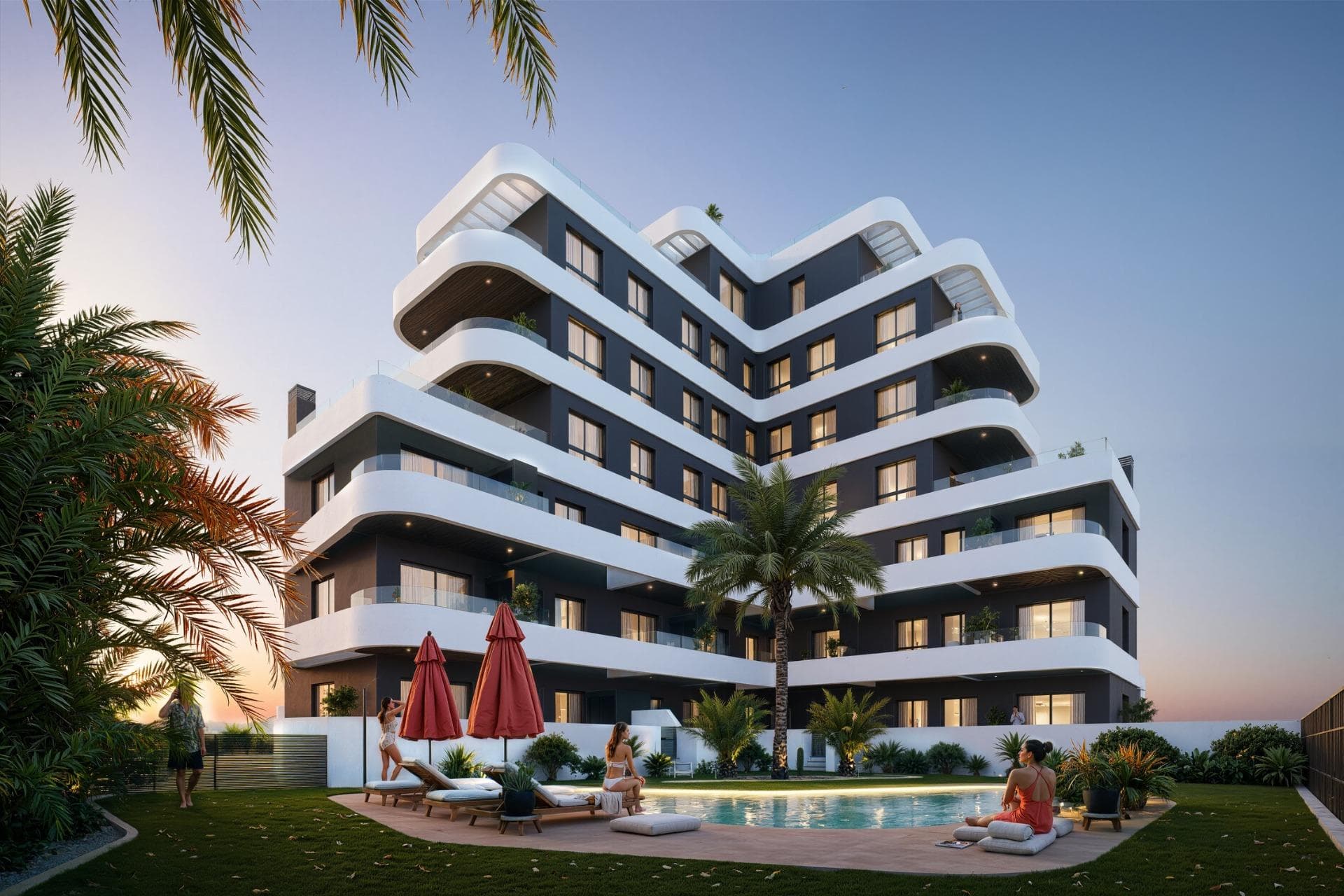 New Build Apartments in Guardamar del Segura – Modern Living Just 1.4 km from the Beach&#13;&#13;Discover a new residential development in Guardamar del Segura, Alicante, offering just 19 exclusive, modern homes designed for comfortable, contemporary living on the Costa Blanca. Ideally located just 1.4 km from the beach and a short walk from the town center, this development combines style, practicality, and a prime coastal setting.&#13;&#13;Exclusive Residential Project with Limited Availability&#13;This boutique development features 2 and 3-bedroom apartments with a range of layouts to suit different needs:&#13;Ground-floor units with spacious private terraces&#13;Mid-level apartments with generous balconies or open terraces.&#13;A spectacular penthouse with a private solarium and swimming pool&#13;&#13;Each property showcases elegant, curved architectural lines, glass railings, and modern finishes—ideal for both year-round residence or a luxurious holiday retreat.&#13;&#13;Premium Finishes and Energy-Efficient Features&#13;Designed for comfort and sustainability, each home includes:&#13;Reinforced front door for added security&#13;Fully furnished kitchen with appliances included&#13;Energy-efficient aerothermal system for hot water&#13;Private parking space included in the price&#13;&#13;The building also features a communal swimming pool and landscaped garden areas, perfect for enjoying the sunny Mediterranean climate.&#13;&#13;Prime Location in Guardamar del Segura&#13;Situated in a well-connected and vibrant part of Guardamar, this development provides easy access to nature, beaches, and essential services. Residents enjoy proximity to supermarkets, restaurants, medical centers, parks, and the town’s famous pine forest and dunes.&#13;&#13;Key distances:&#13;Guardamar town center – 1 km&#13;Closest beach – 1.4 km&#13;Marina – 2 km&#13;Reina Sofía Park – 1.5 km&#13;La Marquesa Golf (Ciudad Quesada) – 9 km&#13;Habaneras Shopping Center (Torrevieja) – 13 km&#13;Alicante-Elche Airport – 33 km&#13;&#13;Public transport connections include direct bus lines to Alicante and Torrevieja, offering easy access without the need for a car.&#13;&#13;Secure Your Apartment on the Costa Blanca&#13;Whether you’re looking for a permanent residence, vacation property, or smart investment, this new development in Guardamar del Segura is the perfect choice. Contact us today to learn more or reserve your new home by the sea.&#13;