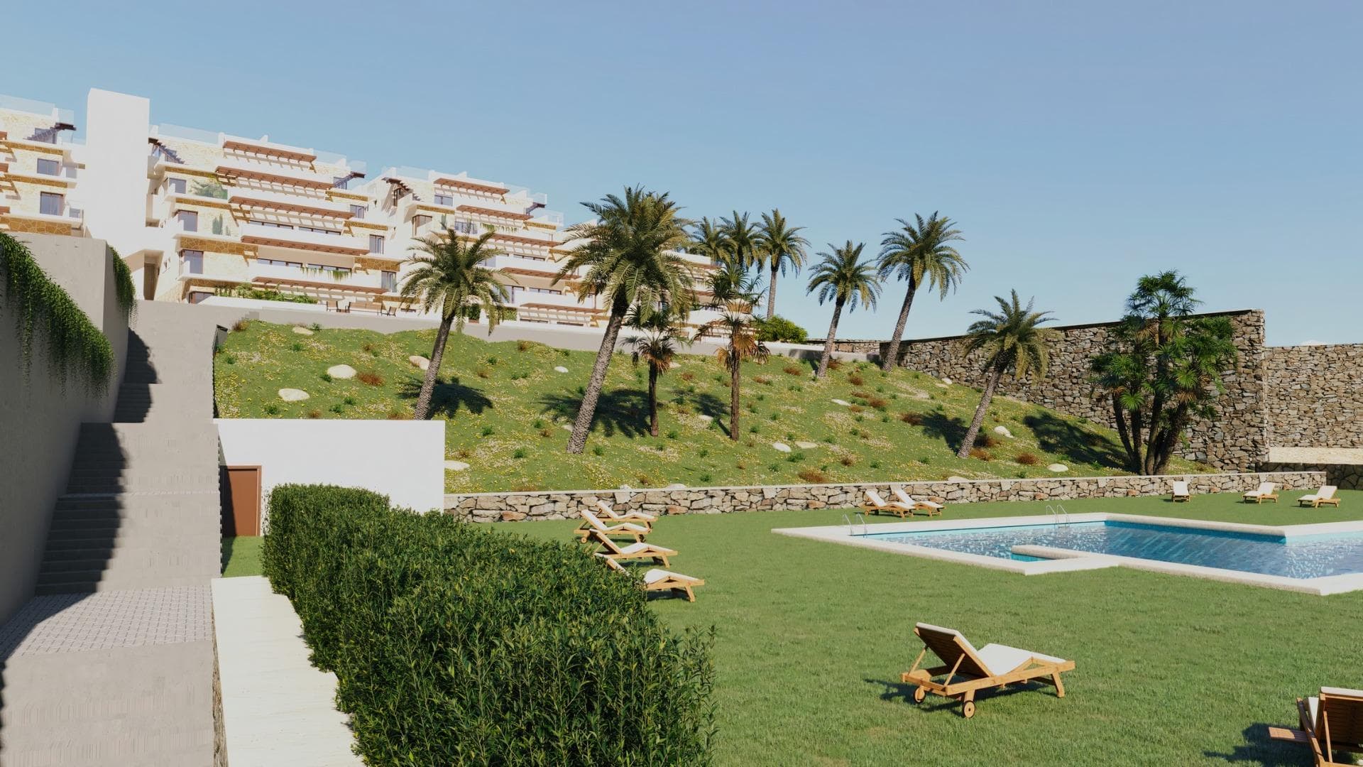 New Build Apartments with Sea Views in Vera Playa, Almería&#13;&#13;Discover this exceptional new residential development in Vera Playa, offering 27 modern apartments in its first phase. Designed to combine comfort, functionality, and spectacular Mediterranean views, this project is ideal for those seeking a home on the Costa de Almería with style and convenience.&#13;&#13;Modern Homes with Sea Views&#13;Each apartment has been thoughtfully designed to maximize natural light and outdoor living. Options include 1, 2, and 3-bedroom layouts, with ground floors featuring private gardens, middle floors with spacious terraces, and penthouses with private solariums. Thanks to the terraced design, all homes enjoy uncovered terraces with stunning views of the sea.&#13;&#13;Quality Finishes and Fully Equipped Homes&#13;Every property comes fully furnished and equipped, ready to move in. Features include:&#13;Furnished kitchen with appliances included&#13;Complete bathrooms with modern fittings&#13;Ducted air conditioning system&#13;Private parking space and storage room&#13;&#13;Exclusive Community Facilities&#13;The highlight of this residential complex is its communal swimming pool, surrounded by landscaped gardens, creating the perfect space to relax, sunbathe, and enjoy family time.&#13;&#13;Prime Location in Vera Playa&#13;Vera Playa is renowned for its long sandy beaches, relaxed lifestyle, and excellent amenities. The development is set in a quiet yet well-connected area with easy access to services and transport links. Key distances include:&#13;Beach: 700 m&#13;Desert Springs Golf Resort: 8 km&#13;Vera town centre: 5 km&#13;Garrucha marina and restaurants: 6 km&#13;Mojácar Commercial Park: 10 km&#13;Almería Airport: 85 km (approx. 1 hour)&#13;High-speed AVE train station (under construction): 3 km&#13;&#13;An Ideal Home or Investment Opportunity&#13;Whether you are looking for a permanent residence, a holiday retreat, or a secure investment, these new build apartments in Vera Playa offer excellent value in one of Almería’s most desirable coastal destinations.&#13;&#13;Make Vera Playa your new home and experience the perfect combination of modern living, sea views, and Mediterranean lifestyle. Contact us today to schedule a visit and secure your dream property on the Costa de Almería.&#13;