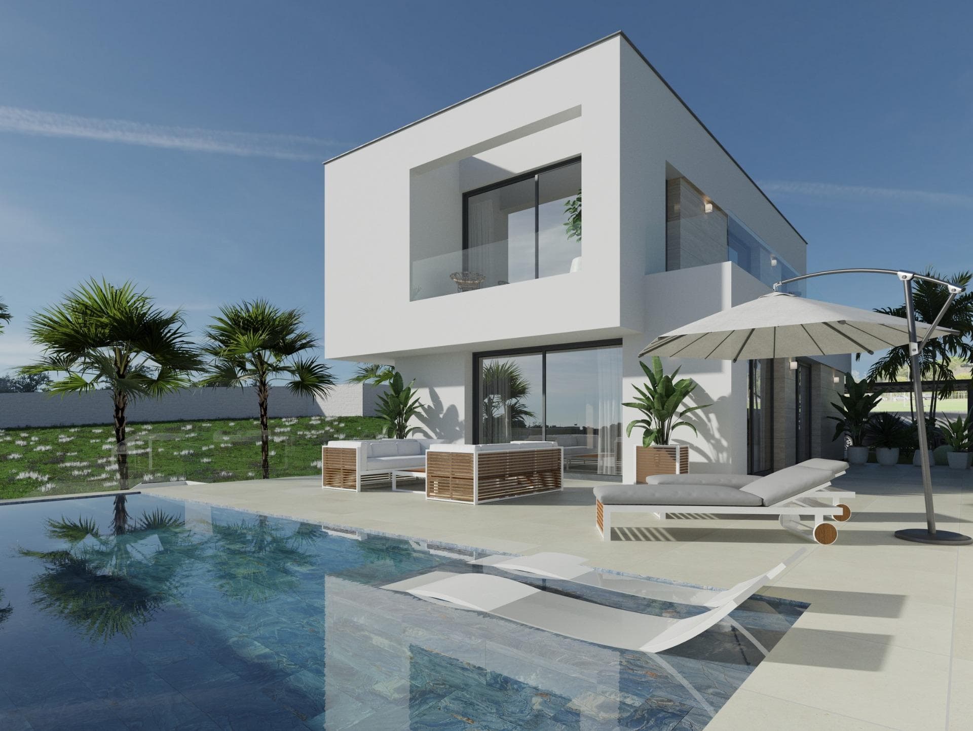 New Build Villa in Rojales – Modern Design and Prime Location&#13;&#13;Discover this stunning new build villa in Ciudad Quesada, Rojales, designed with a perfect balance of style, comfort, and functionality. Surrounded by nature and close to all essential services, this home is an ideal choice for those seeking quality living in the heart of the Costa Blanca.&#13;&#13;Spacious Layout with High-End Features&#13;&#13;This villa has been carefully designed to maximize natural light and open spaces. It includes:&#13;A large basement with excellent ventilation and natural light, ideal for multiple uses.&#13;Ground floor with a double-height living room, open-plan kitchen with island, one bedroom, and a bathroom.&#13;Upper floor with two en-suite bedrooms, each with access to private terraces.&#13;The villa also offers a private 9x3.5 m swimming pool, landscaped garden areas, and multiple terraces for outdoor relaxation.&#13;&#13;Quality Finishes and Modern Comfort&#13;Built with premium materials, this property is equipped with:&#13;Fully furnished bathrooms with mirrors&#13;Ducted air conditioning&#13;Underfloor heating in bathrooms&#13;Aerothermal hot water system&#13;Parking space for several vehicles&#13;&#13;Prime Location in Rojales&#13;Located in the charming town of Rojales, this villa enjoys proximity to essential services such as supermarkets, pharmacies, banks, restaurants, and natural parks. Just 10 minutes from La Marquesa Golf, one of the most prestigious courses in the Costa Blanca, residents can enjoy a top golfing experience surrounded by tradition and quality.&#13;&#13;Excellent Connectivity and Nearby Attractions&#13;Rojales is strategically positioned, offering excellent road connections:&#13;La Marquesa Golf – 3 km&#13;Beaches of Guardamar del Segura – 8 km&#13;Torrevieja – 12 km&#13;Alicante Airport – 40 km&#13;Murcia Airport – 55 km&#13;In addition, the N-332 and AP-7 highways ensure quick access to nearby towns, shopping centers, marinas, and cultural attractions.&#13;&#13;Make Rojales Your New Home&#13;Whether you are looking for a permanent residence, a holiday retreat, or a secure investment, this new build villa in Ciudad Quesada offers everything you need for a Mediterranean lifestyle. Contact us today for more details and to schedule your private viewing.&#13;
